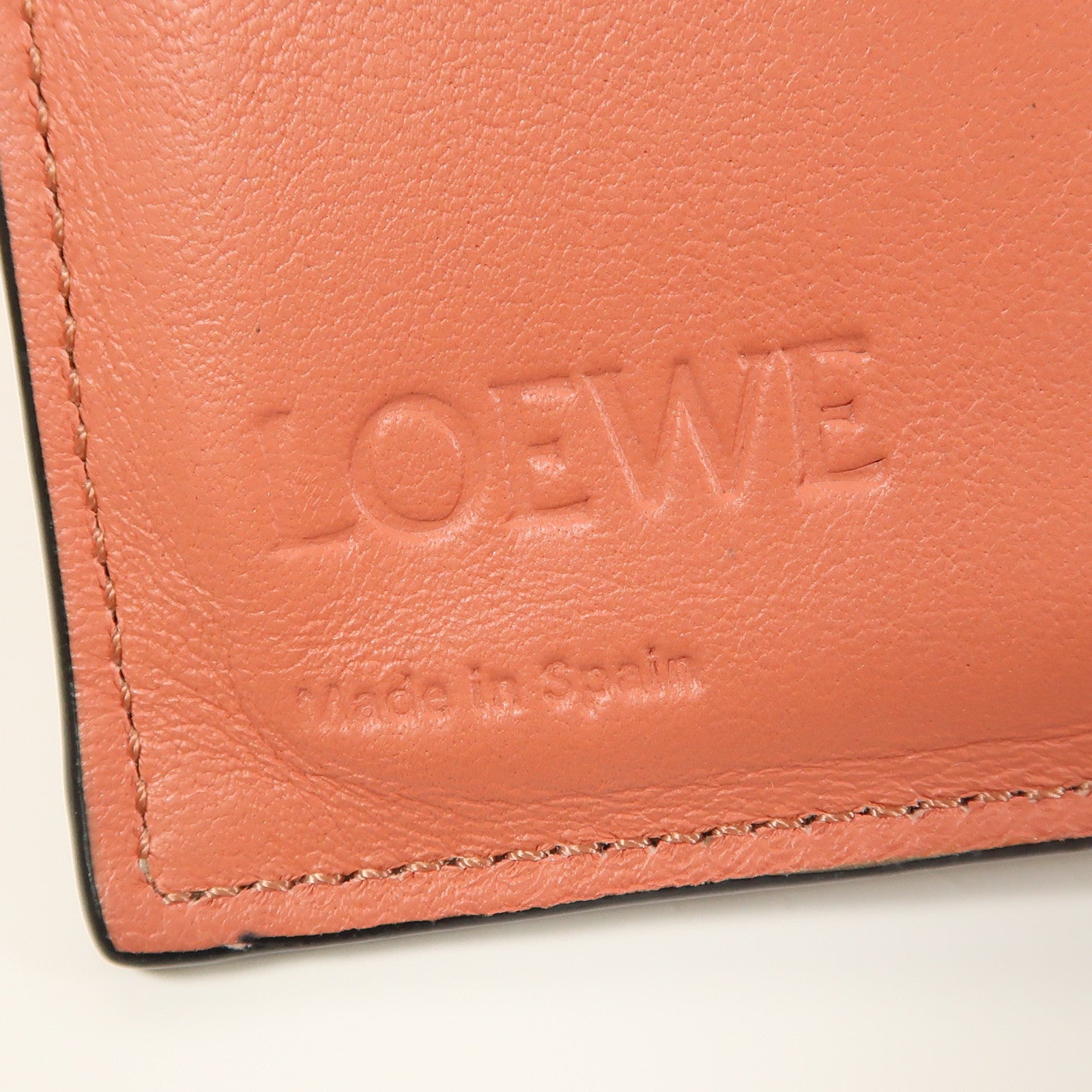 LOEWE SHW Fold Wallet Calfskin Leather Khaki