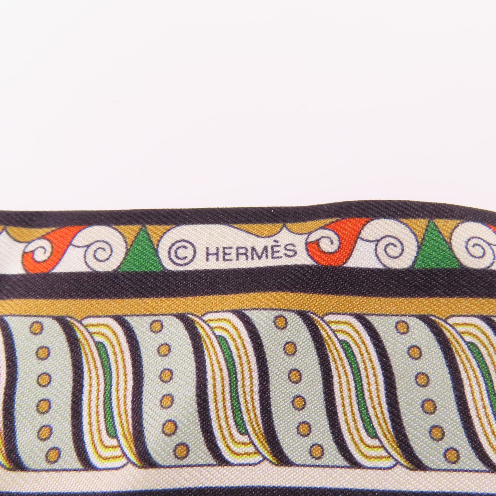 HERMES Twilly Scarf Scarves Silk Green