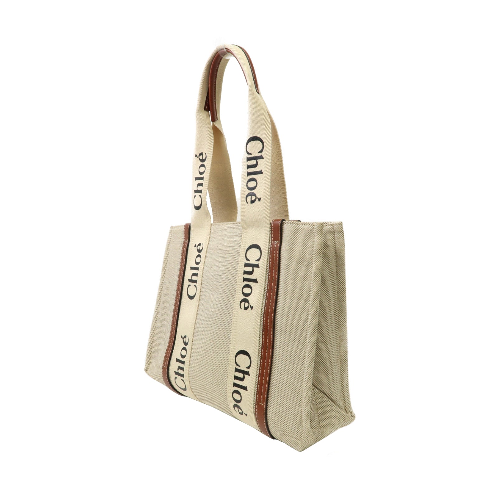 Chloe 帆布Woody Tote Bag手挽袋啡色