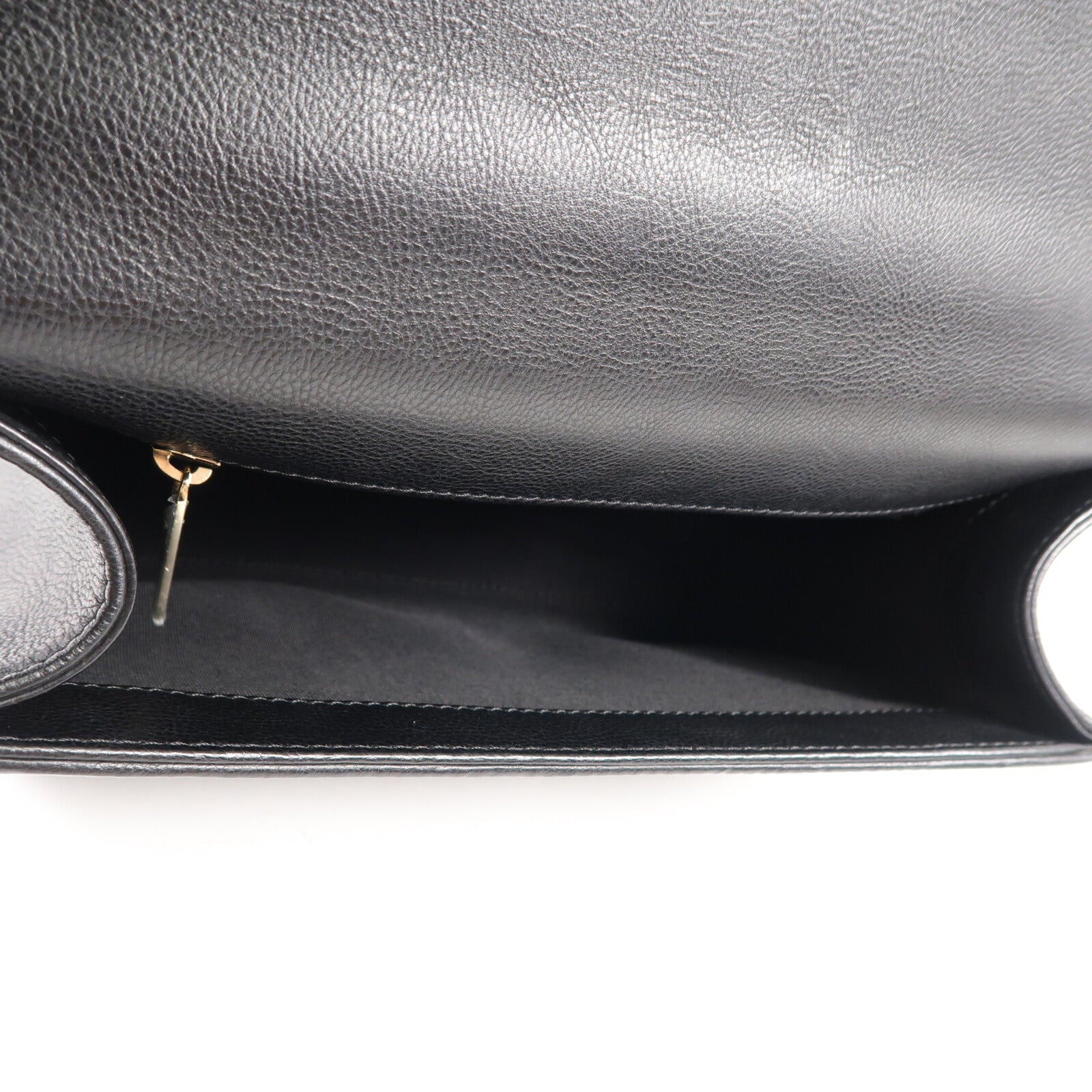 CHANEL 牛皮皮革Chain Shoulder金扣鏈帶手挽肩背兩用袋