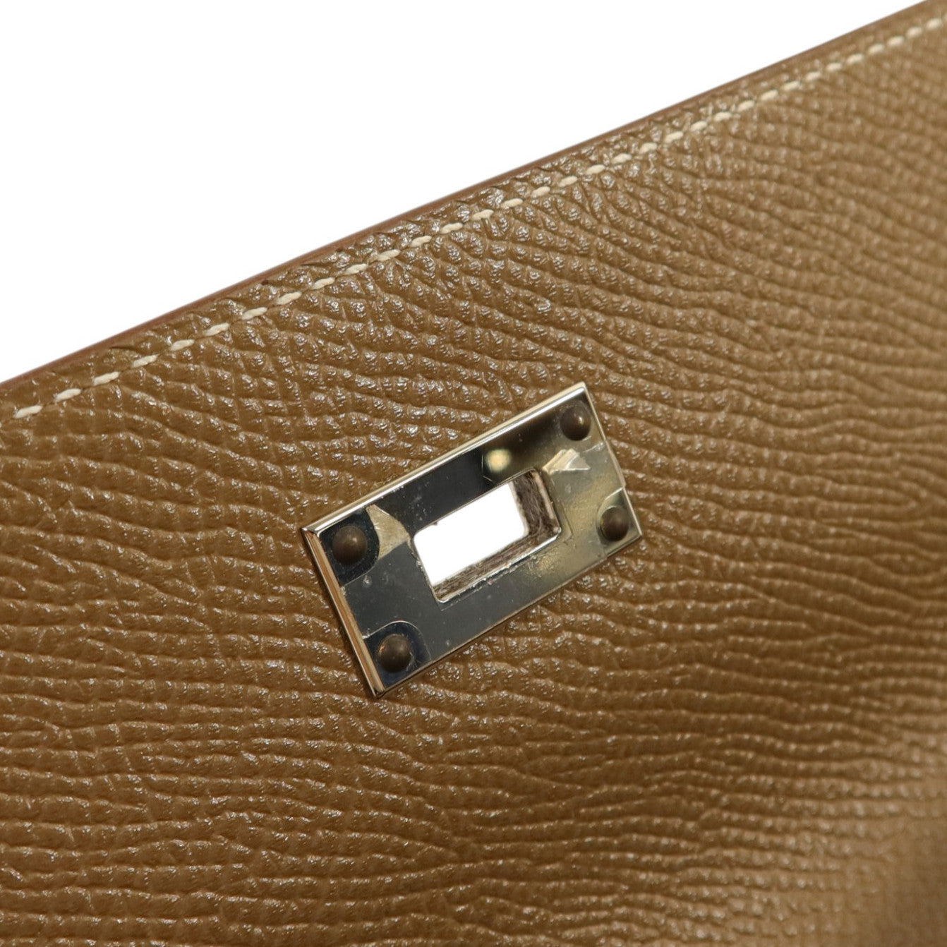 HERMES Epsom皮革Kelly Long Wallet銀扣長錢包Etoupe