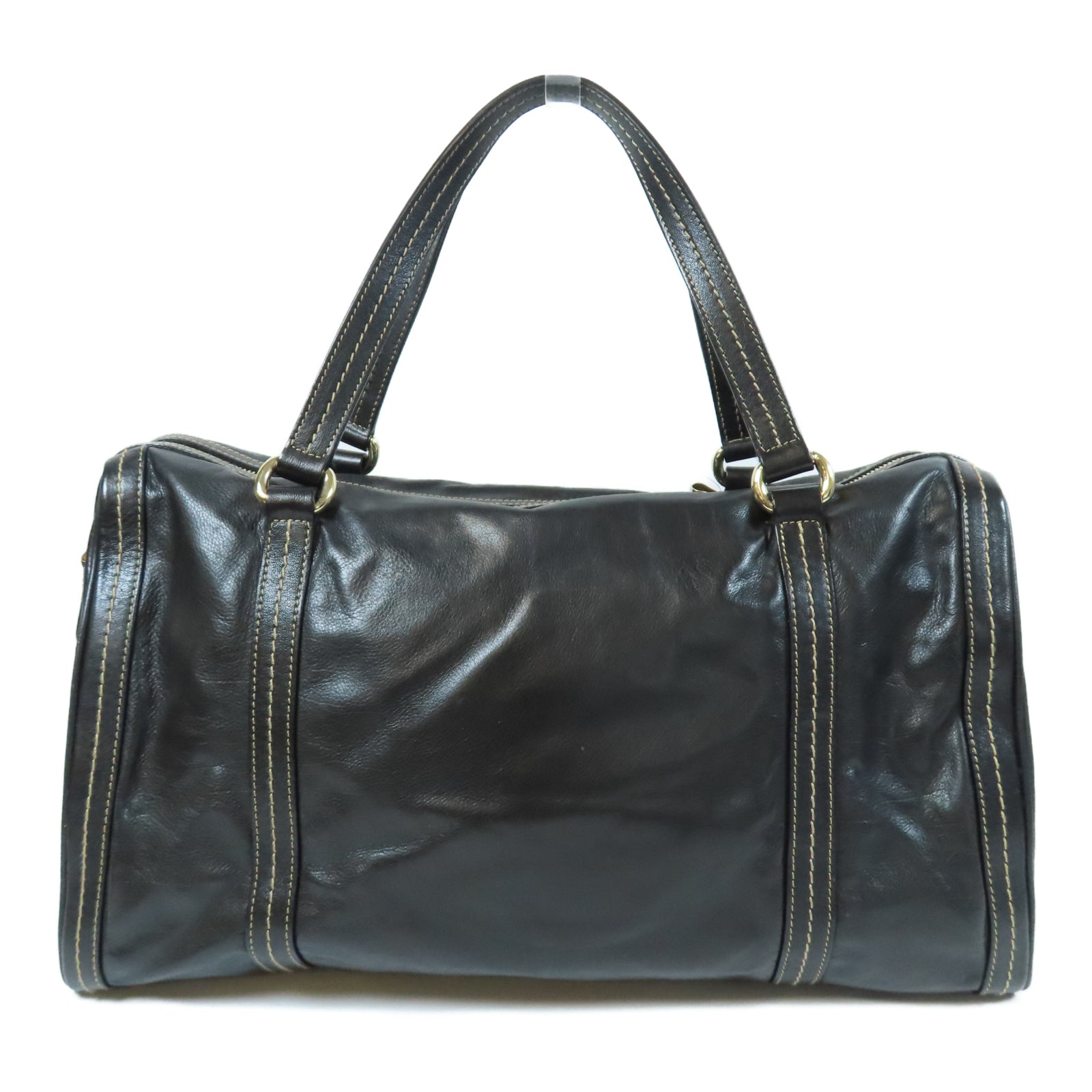 GUCCI 【激減優惠】牛皮皮革Boston Bag金扣肩背袋黑色