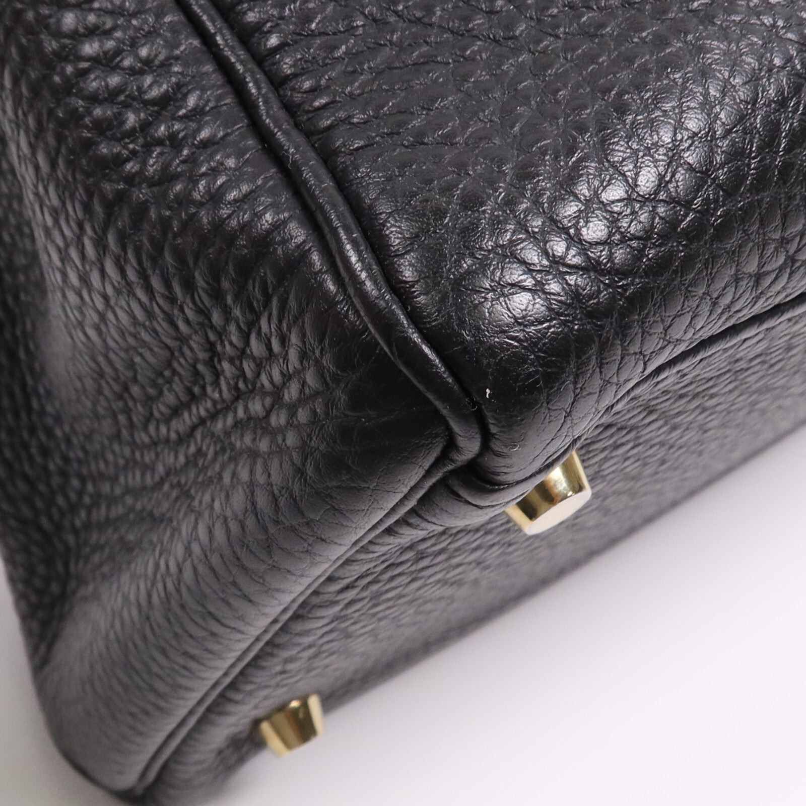 HERMES Togo皮革Kelly40金扣手挽肩背兩用袋Noir