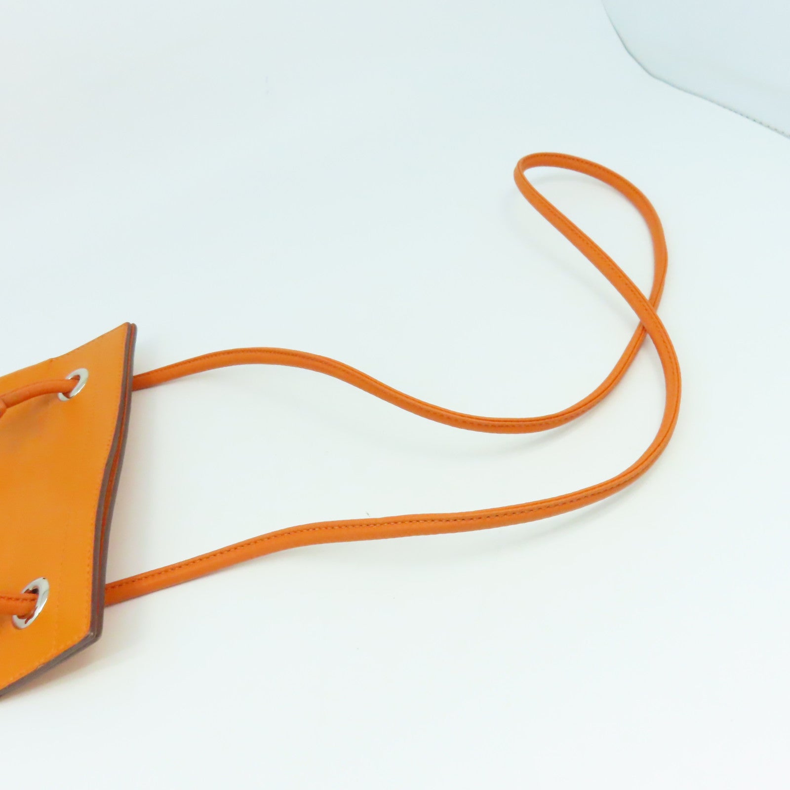 HERMES Veau Swift皮革Aline银扣肩背袋经典橘色