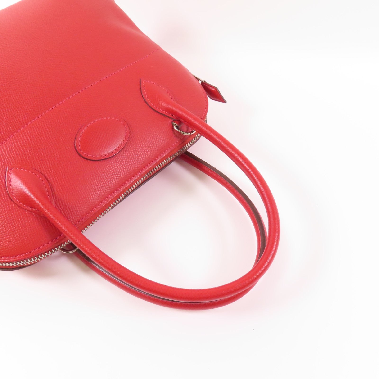HERMES Epsom皮革Bolide 27銀扣手挽肩背兩用袋Q5 Rouge Casaque