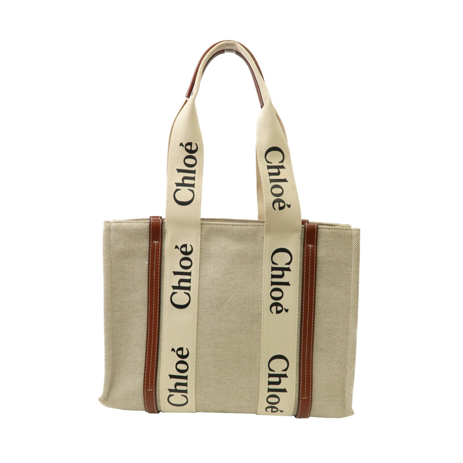 Chloe 帆布Woody Tote Bag手挽袋啡色