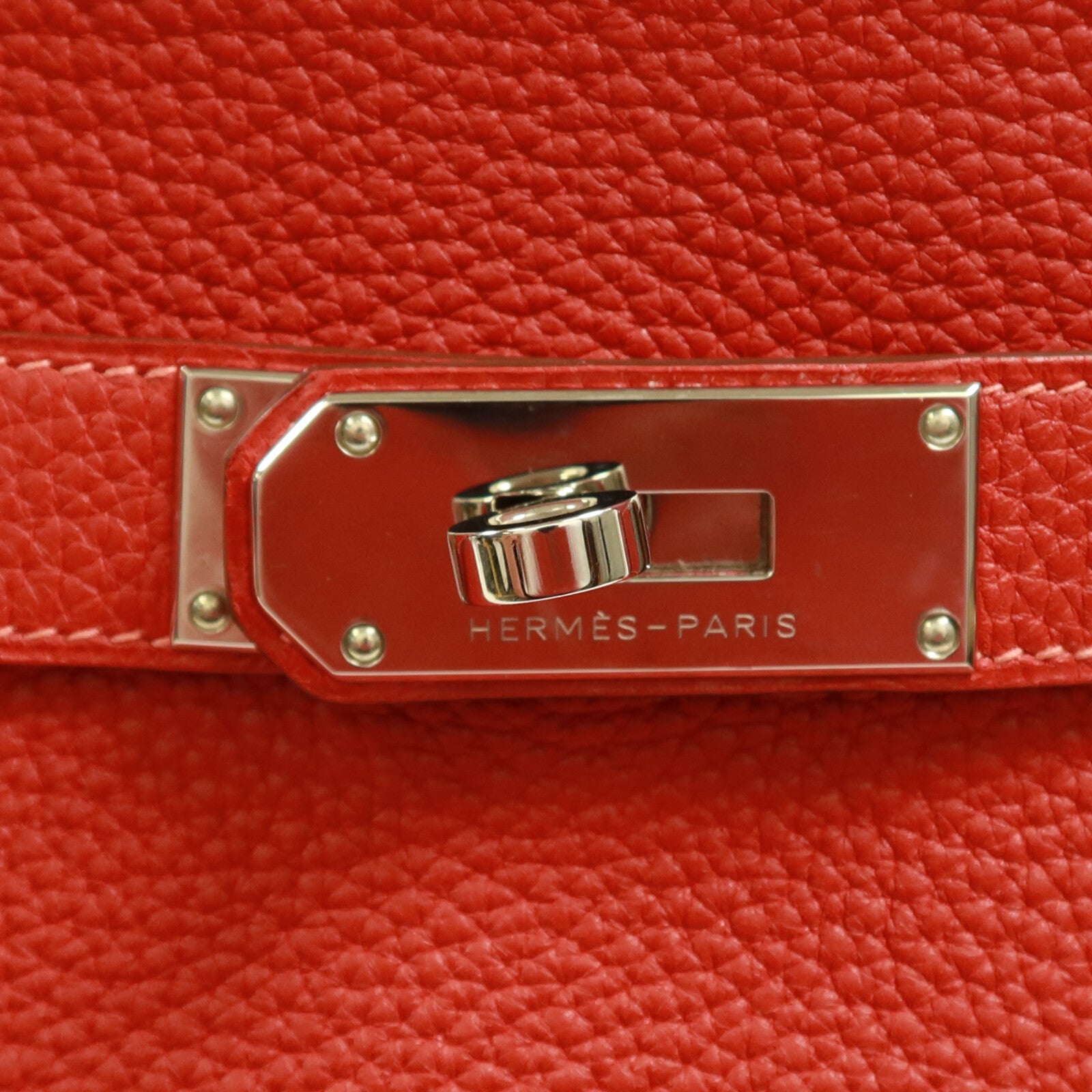 HERMES Togo皮革Jypsiere 34肩背袋Rouge Casaque