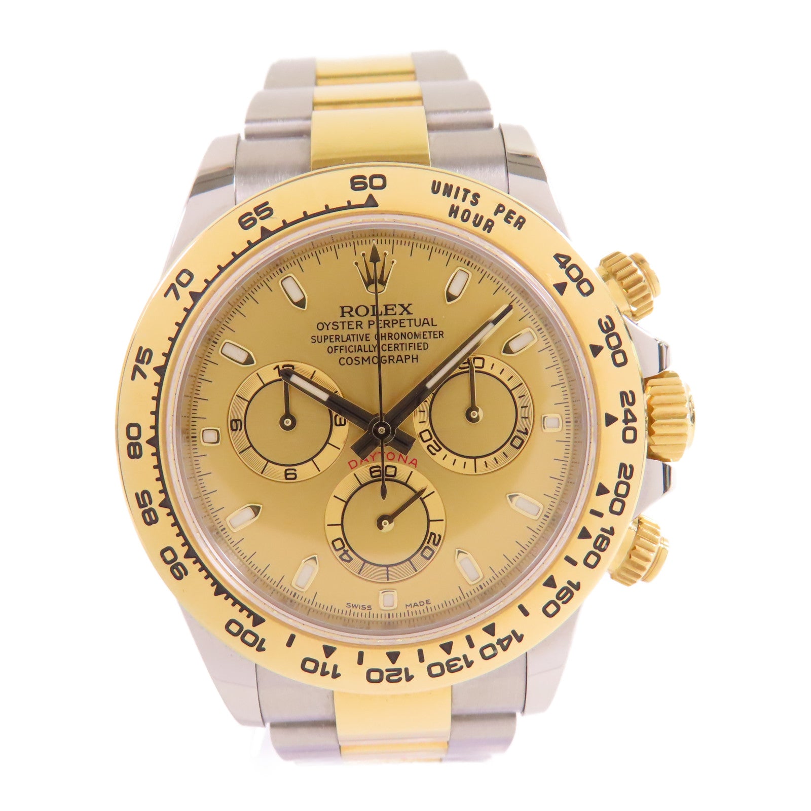 ROLEX Daytona Watch不鏽鋼/18K黃金自動機芯手錶金色