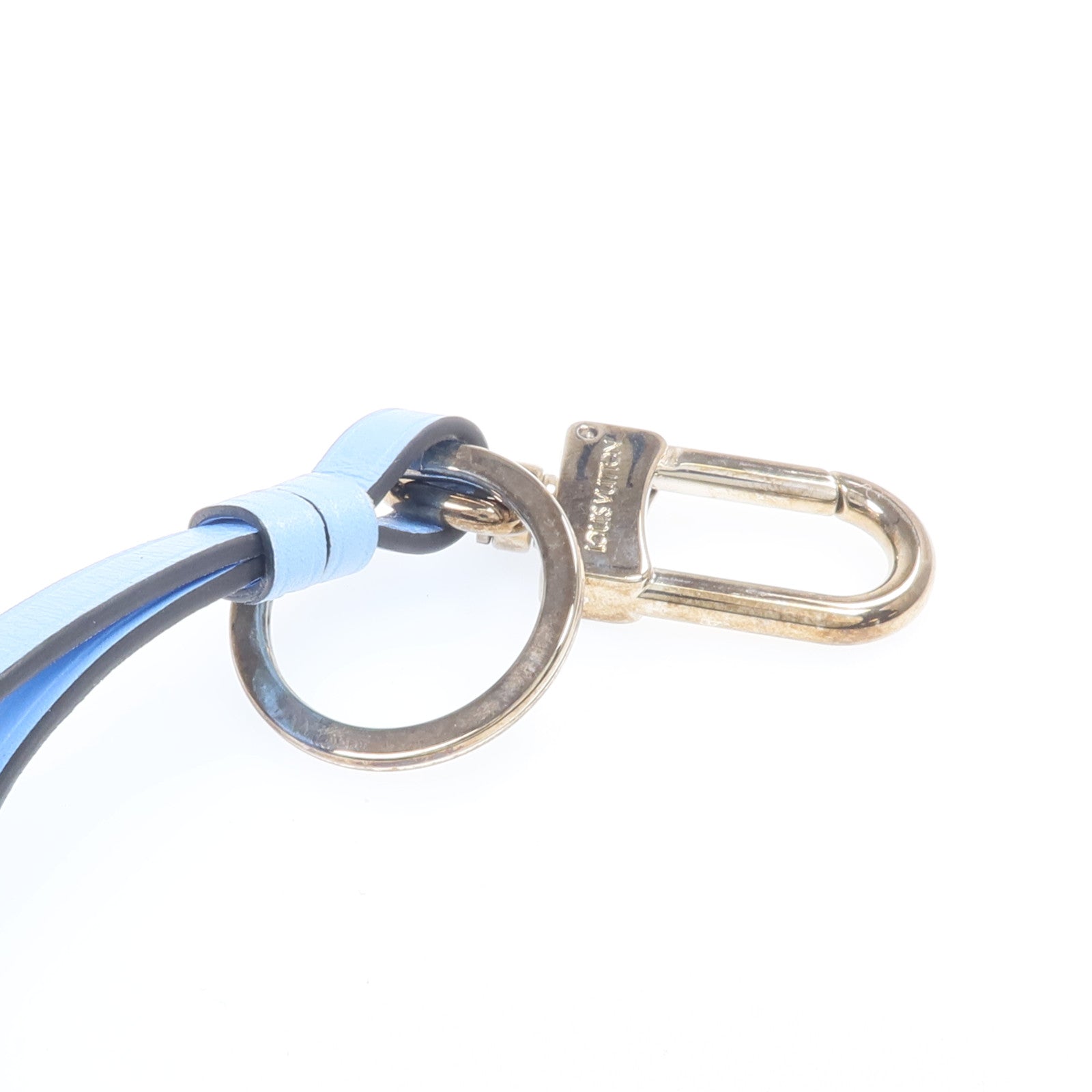 LOUIS VUITTON 牛皮皮革City Steamer Key Chain銀扣掛飾