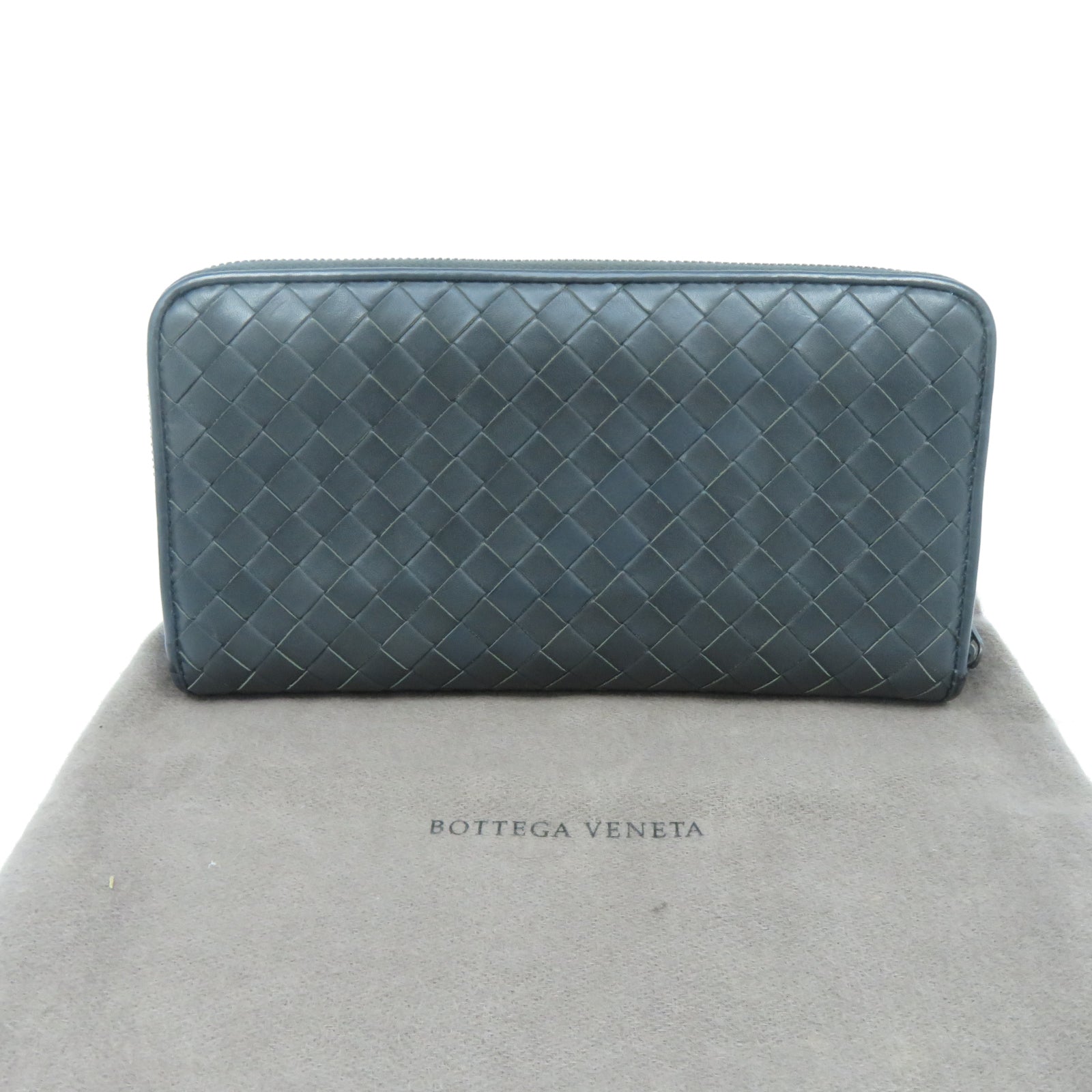 BOTTEGA VENETA 【激減優惠】牛皮皮革Long Wallet錢包灰色