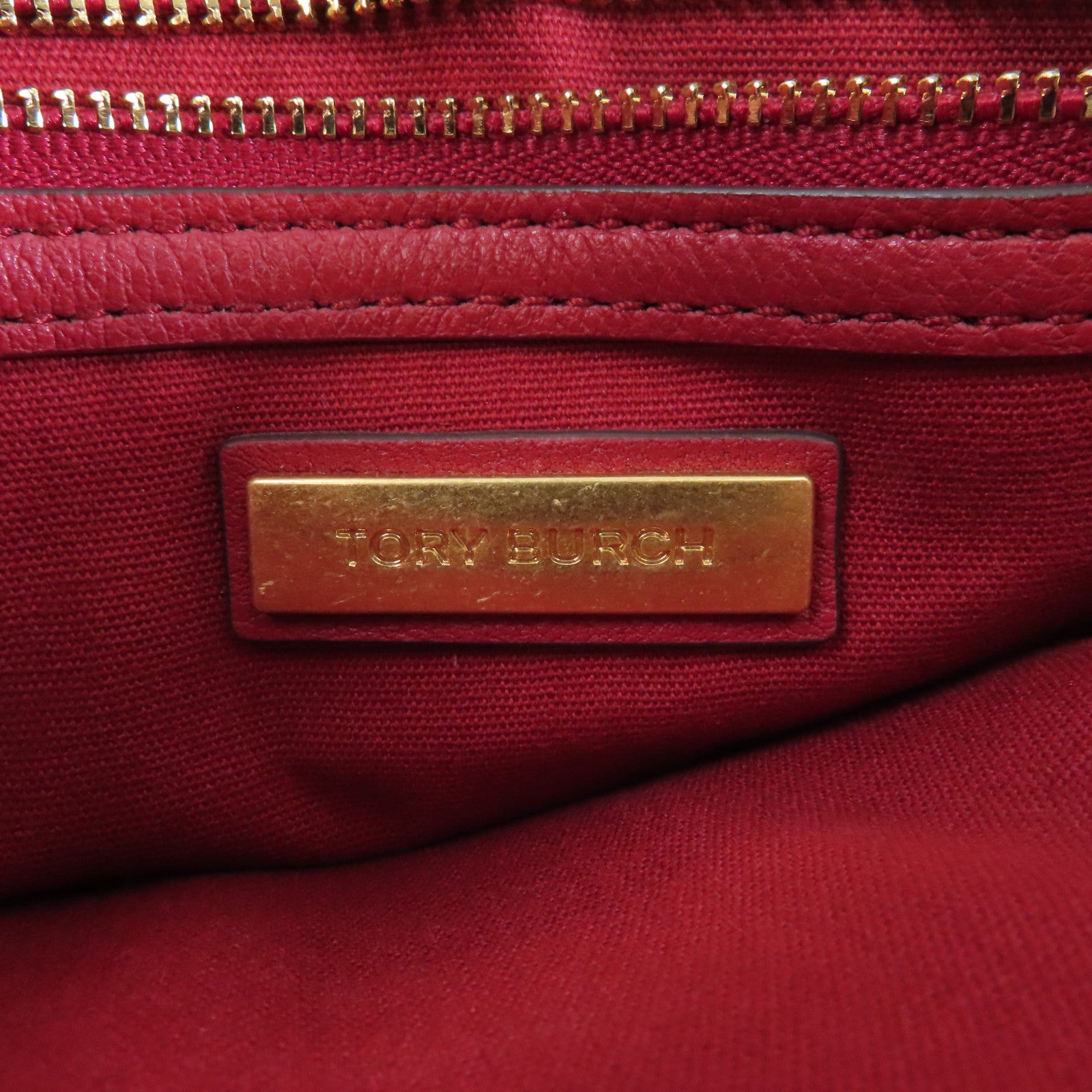 Tory Burch 牛皮皮革Chain Shoulder Bag金扣鏈帶肩背袋紅色