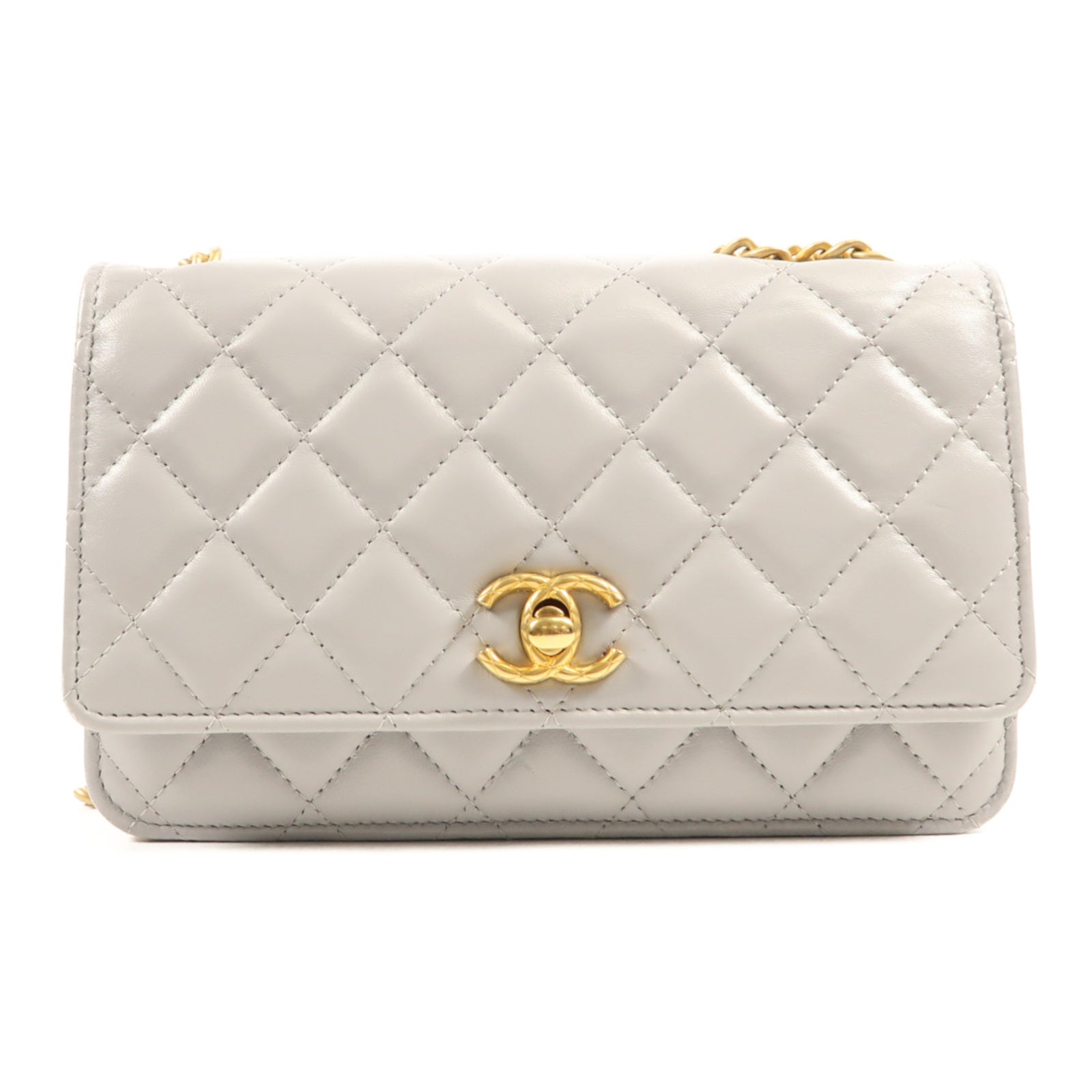 CHANEL 羊皮皮革WOC Wallet On Chain金扣鏈帶肩背袋