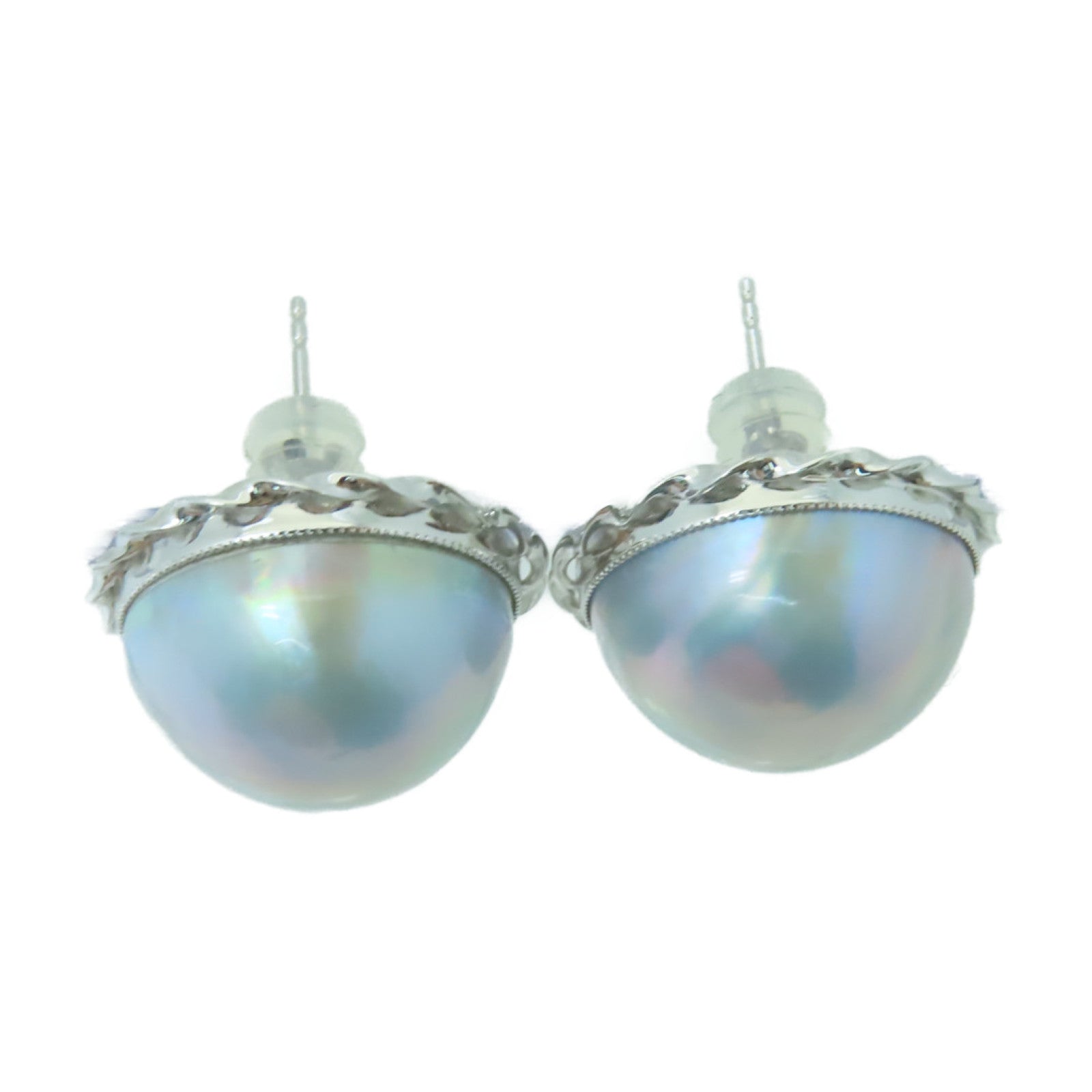 JEWELRY 【激減優惠】18K白金Pearl Earrings珍珠耳環淺藍色
