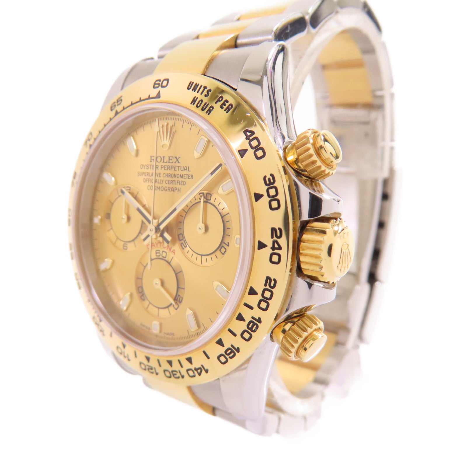 ROLEX Daytona Watch不鏽鋼/18K黃金自動機芯手錶金色