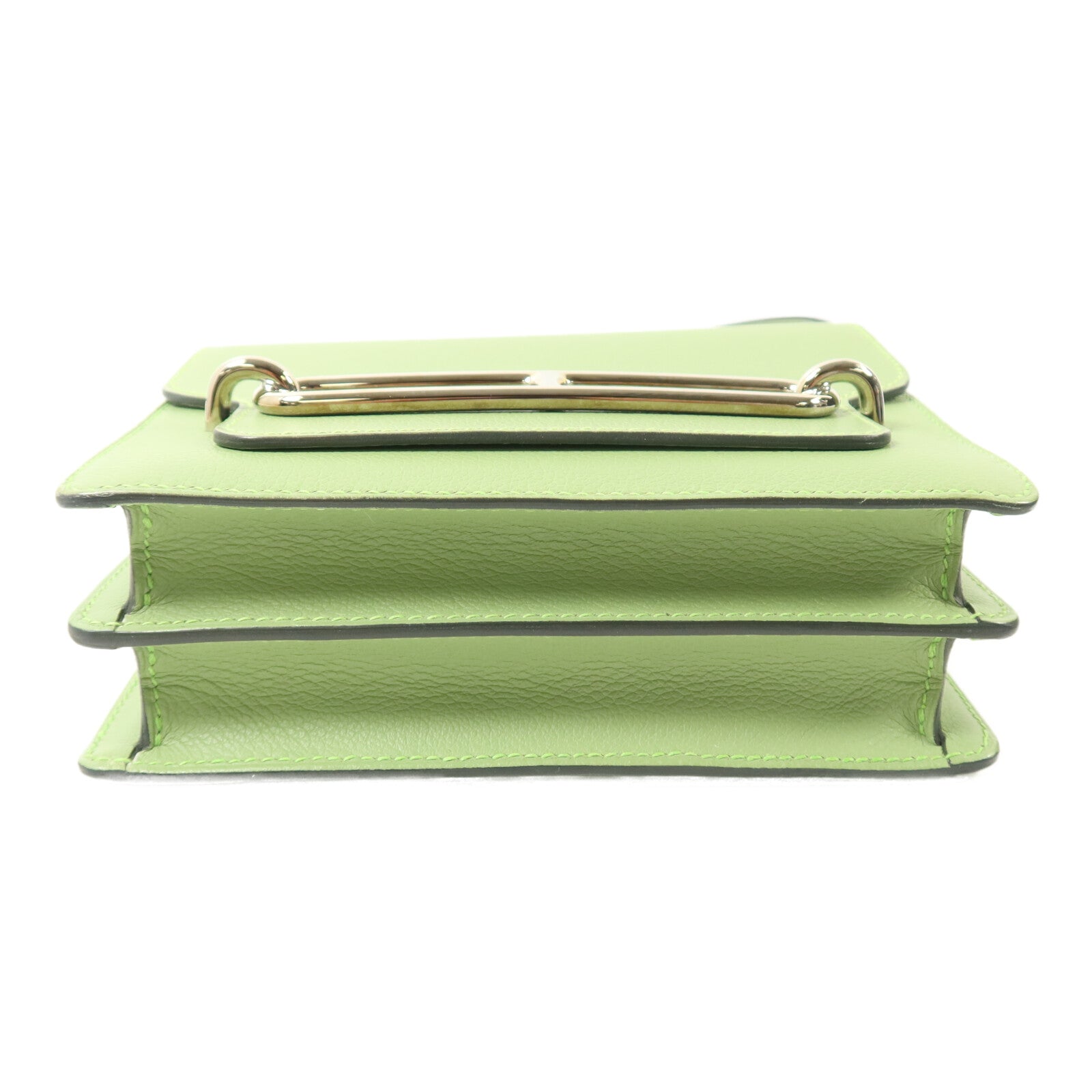 HERMES Evercolor皮革Mini Roulis肩背袋Vert Criguet