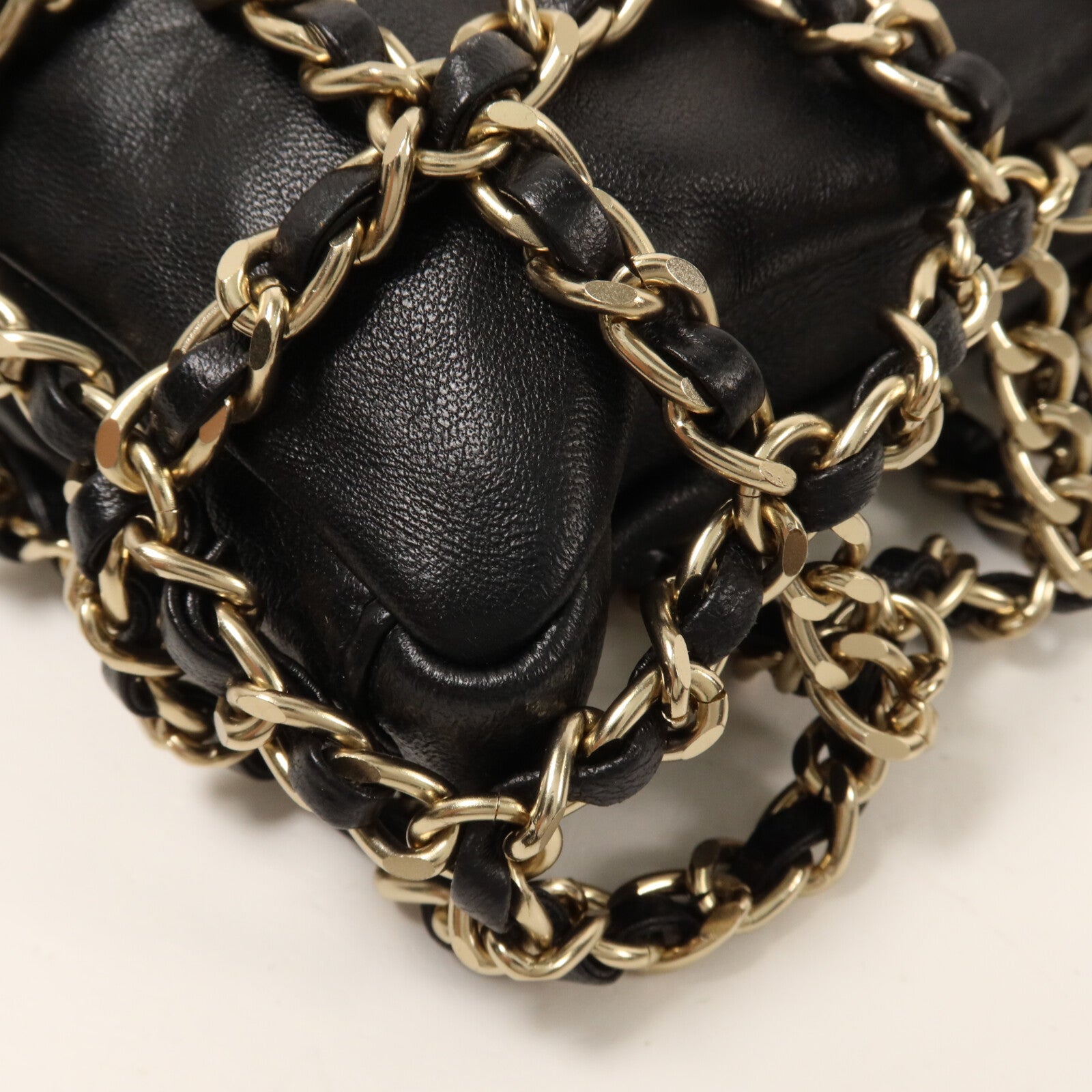 CHANEL 羊皮皮革Cage Shopping Bag鏈帶肩背袋