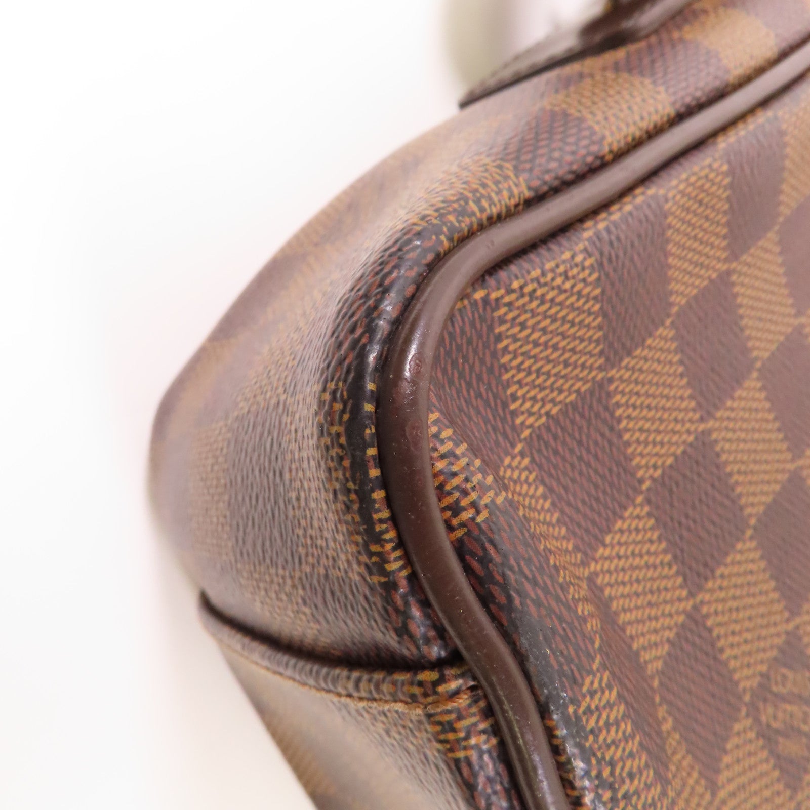 LOUIS VUITTON Damier Shelton MM金扣肩背袋棕色