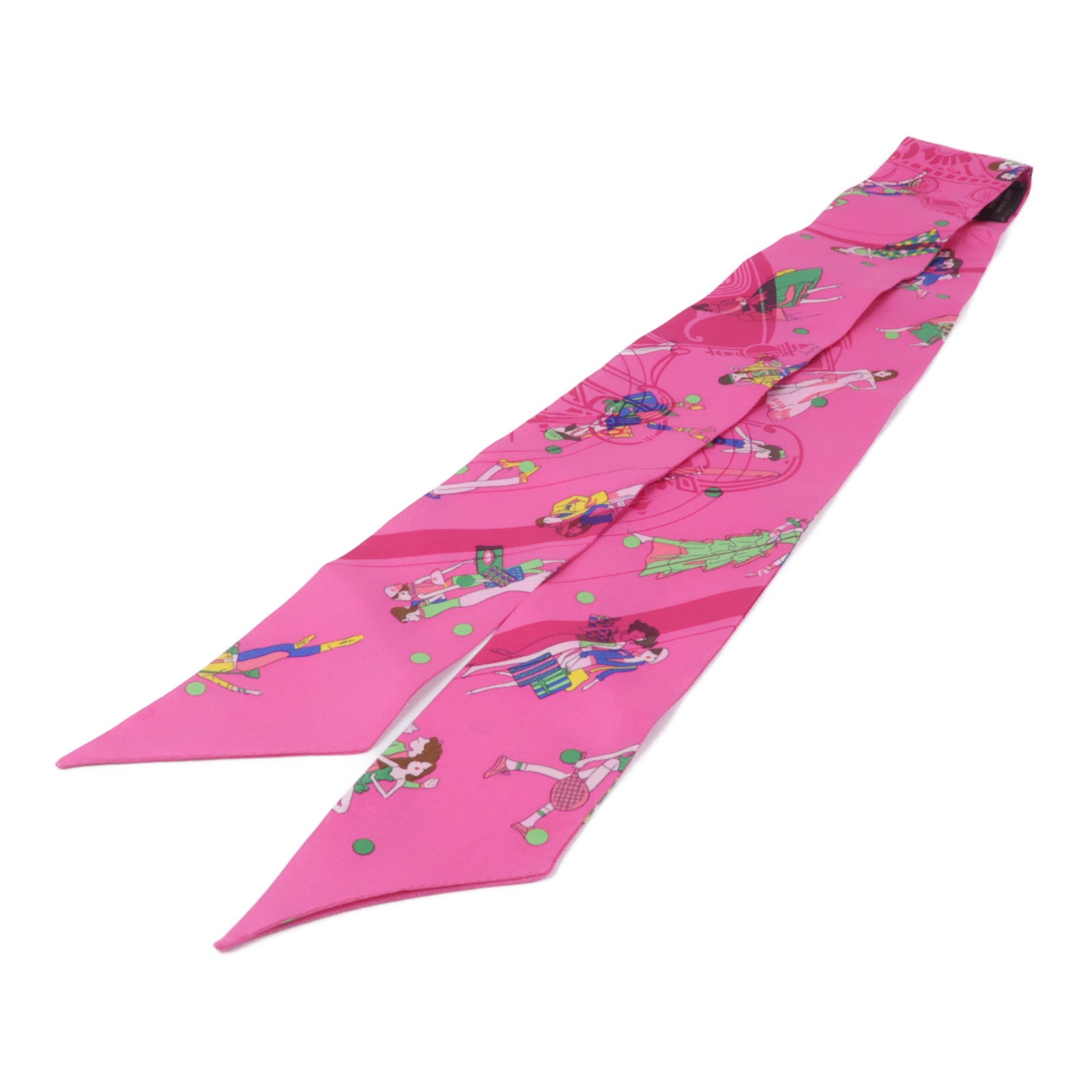 HERMES Twilly Scarf Scarves Silk Pink