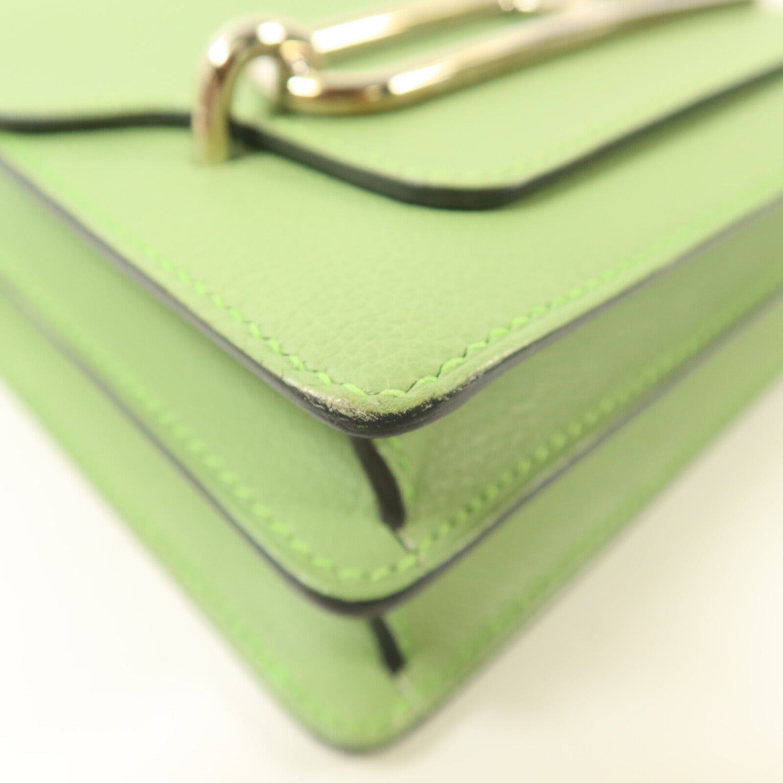 HERMES Evercolor皮革Mini Roulis肩背袋Vert Criguet