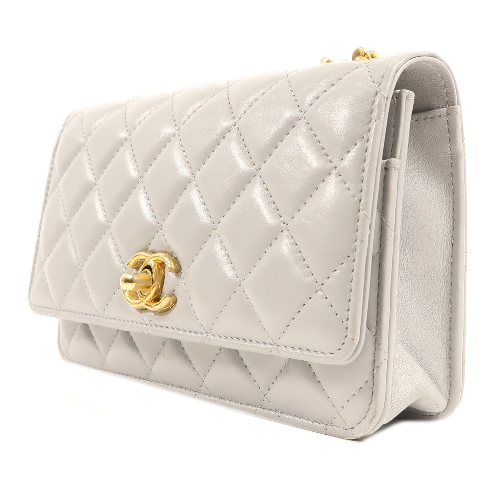 CHANEL 羊皮皮革WOC Wallet On Chain金扣鏈帶肩背袋