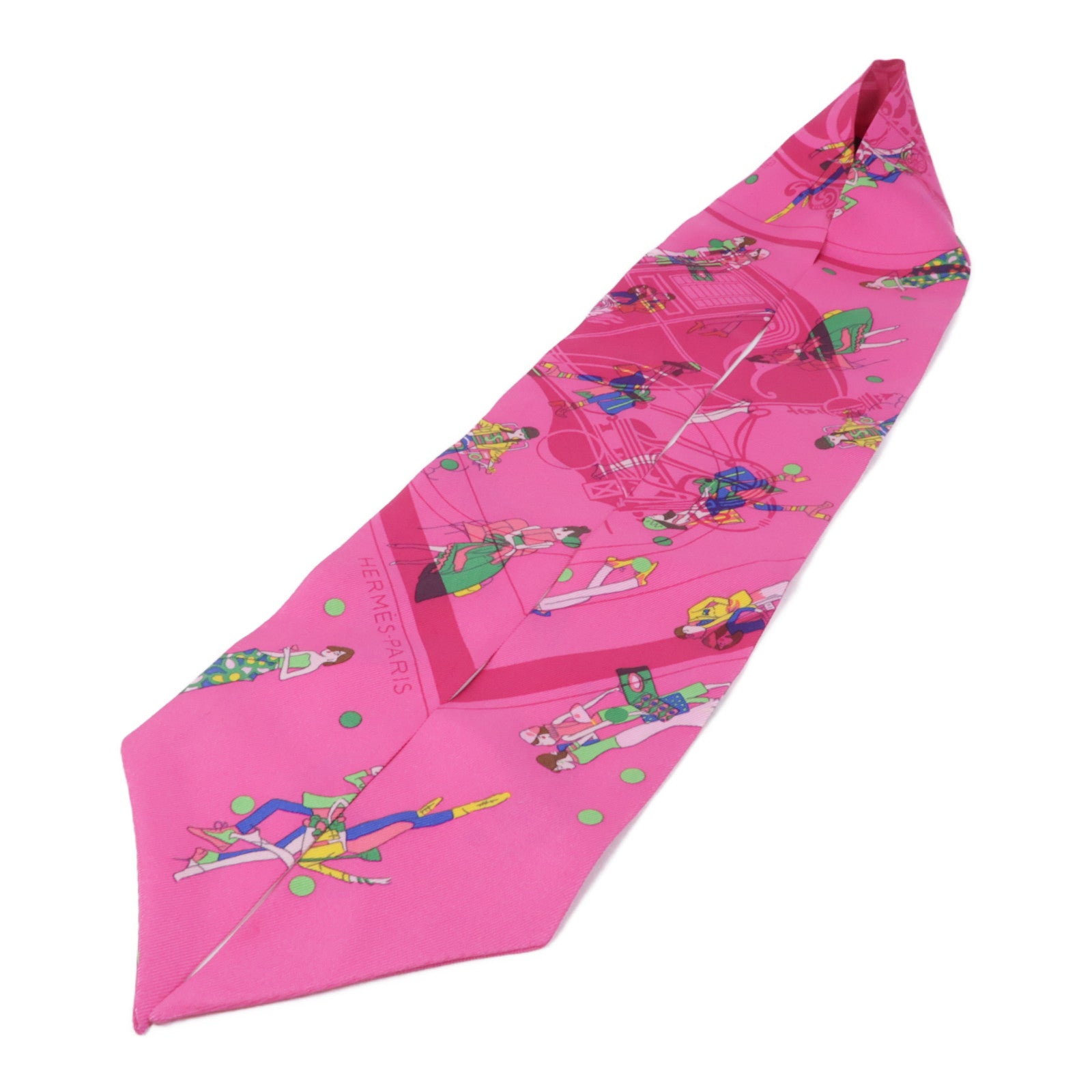 HERMES Twilly Scarf Scarves Silk Pink