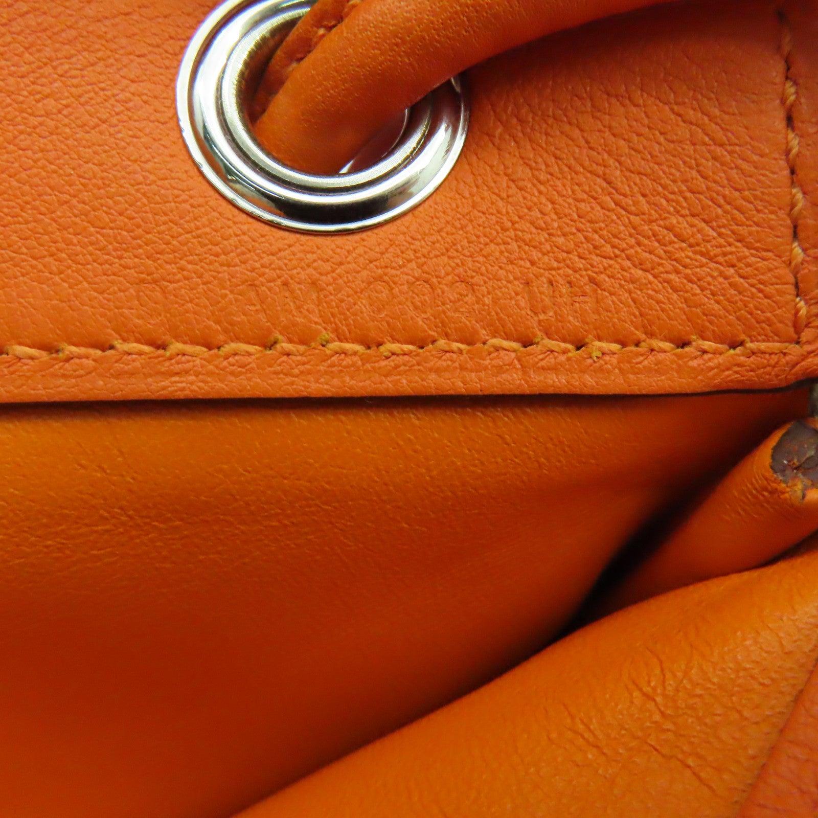 HERMES Veau Swift皮革Aline银扣肩背袋经典橘色