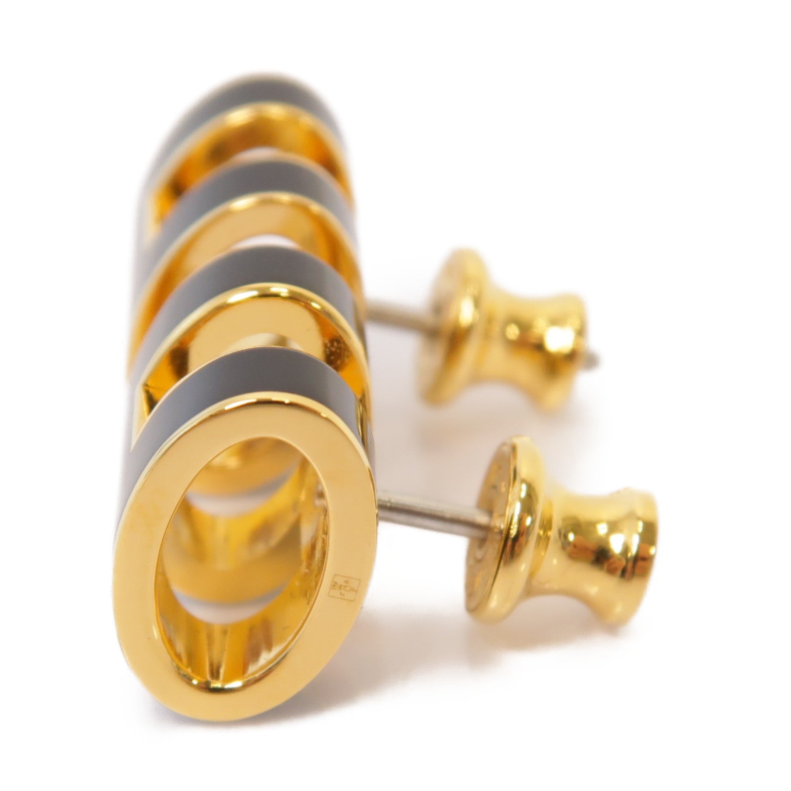 HERMES 金屬Pop H Earrings金扣耳環黑色