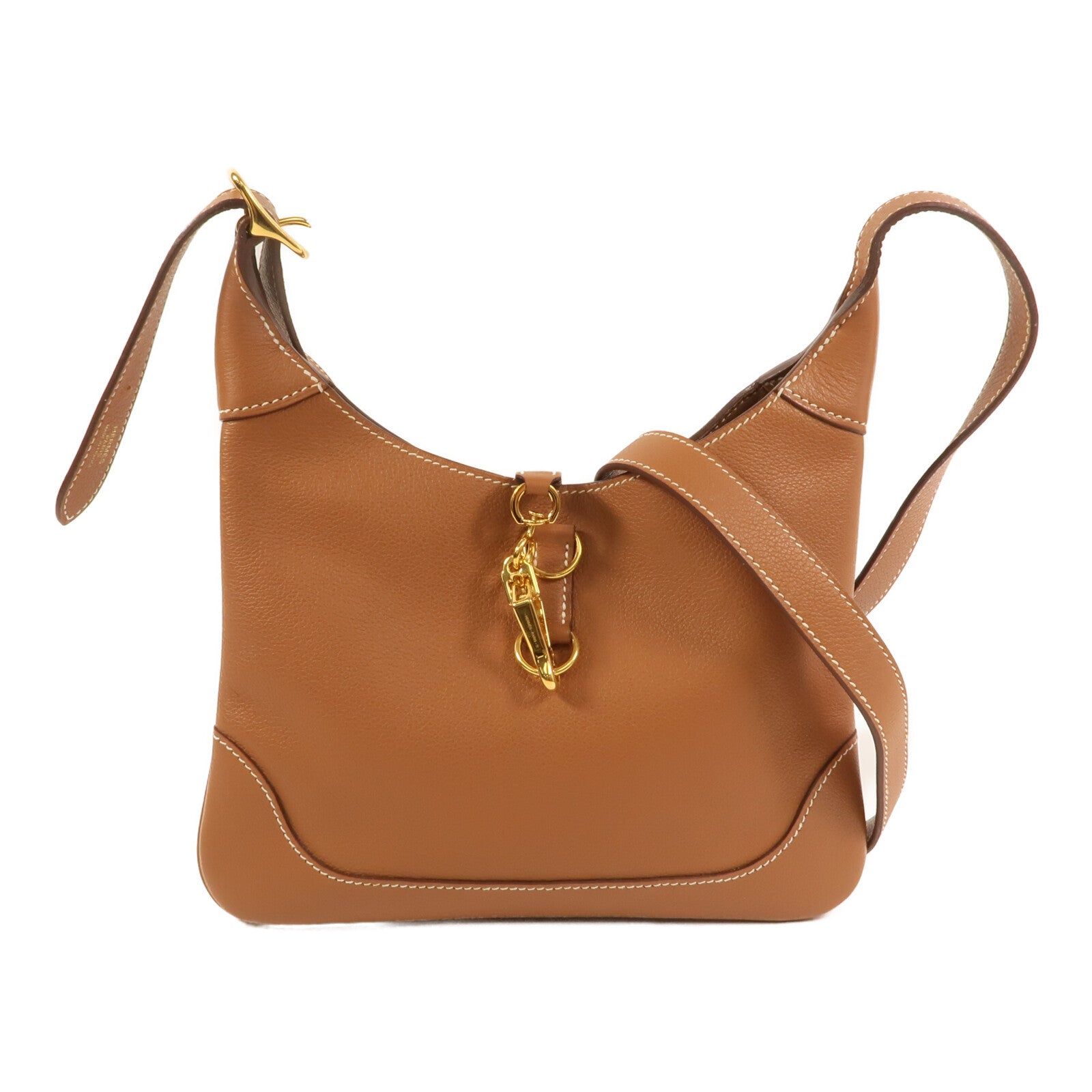 HERMES Evercolor皮革Trim Duo 24金扣肩背袋Gold