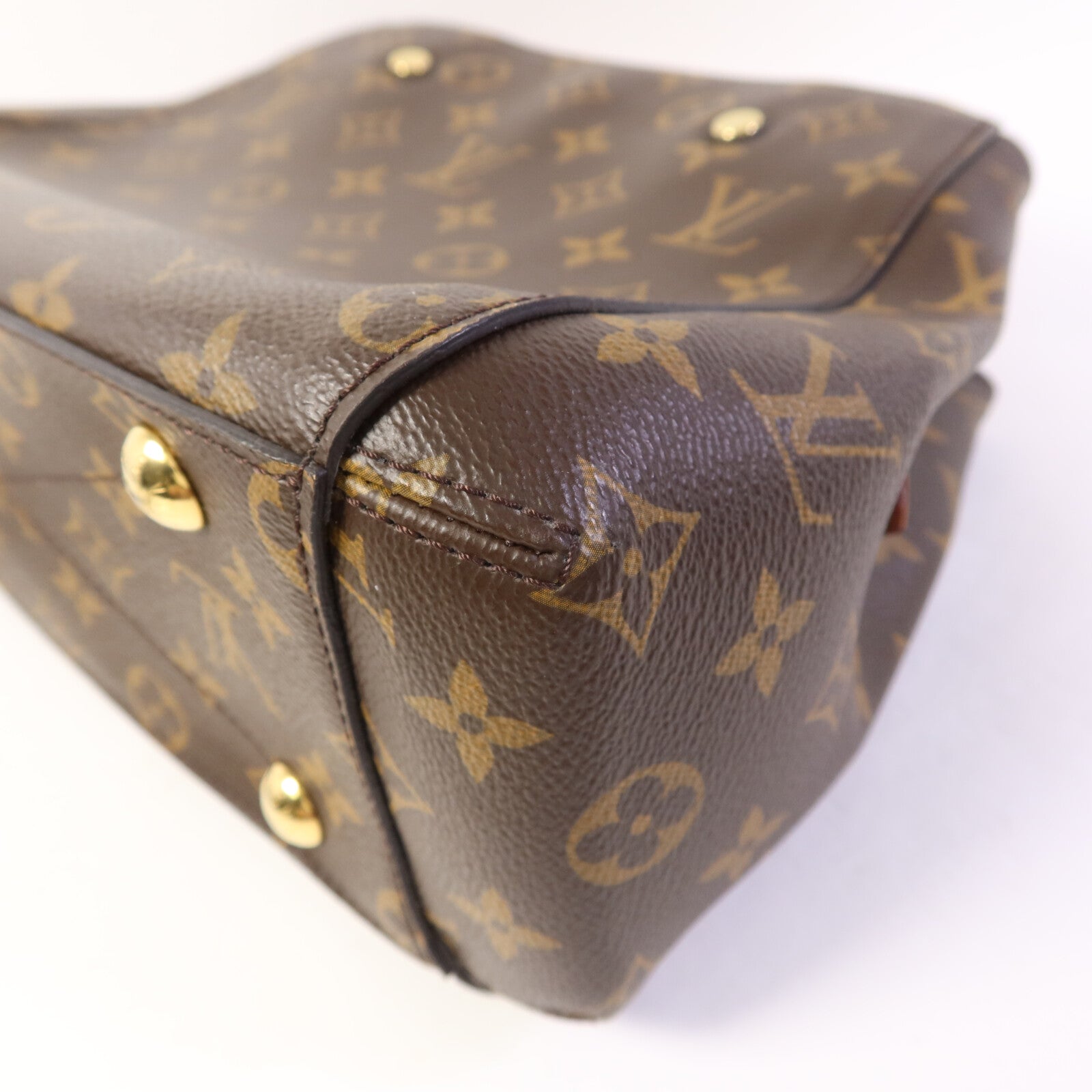 LOUIS VUITTON Monogram Montaigne BB金扣手挽肩背兩用袋棕色
