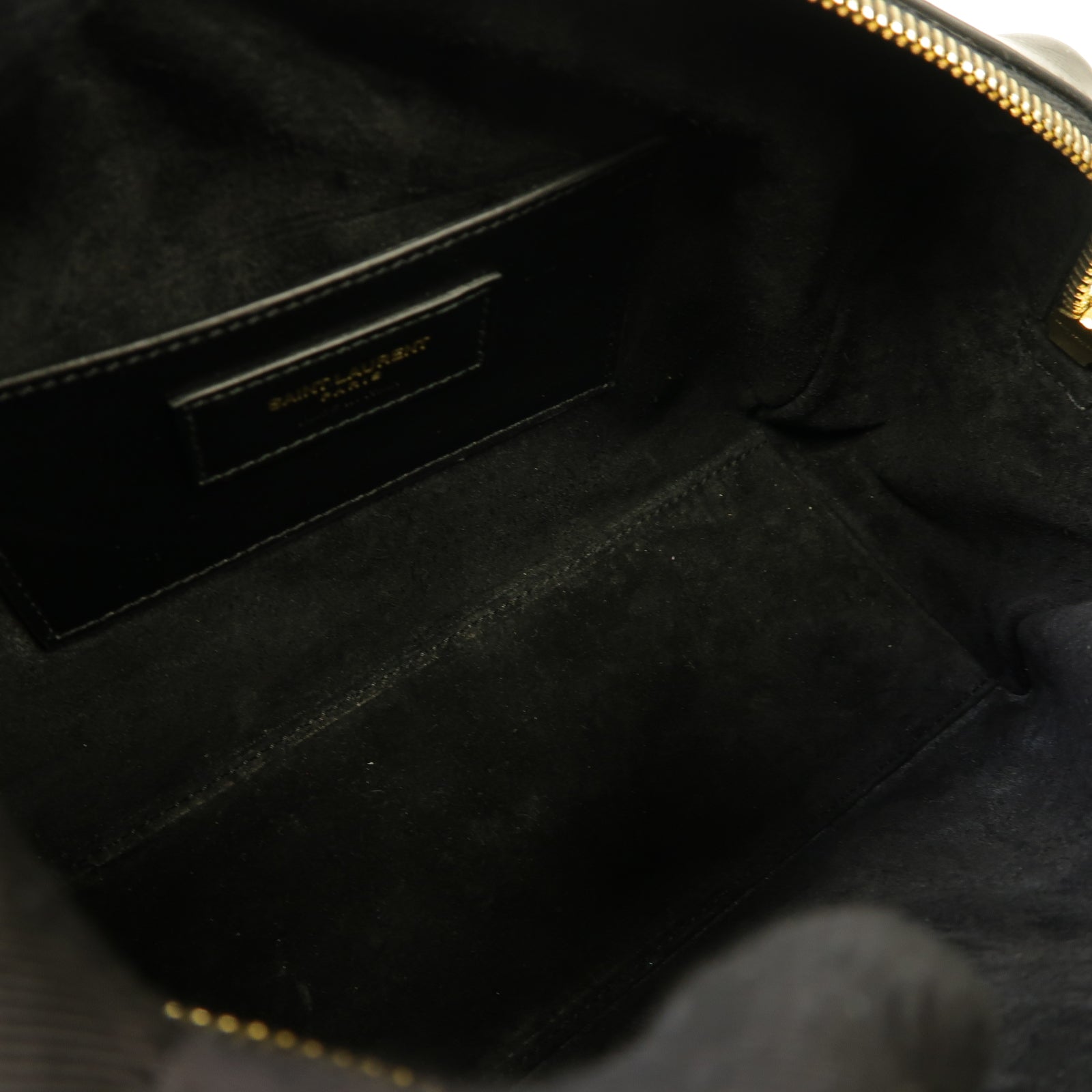 YVES SAINT LAURENT 牛皮皮革 2 Way Bag 金扣手挽肩背兩用袋黑色