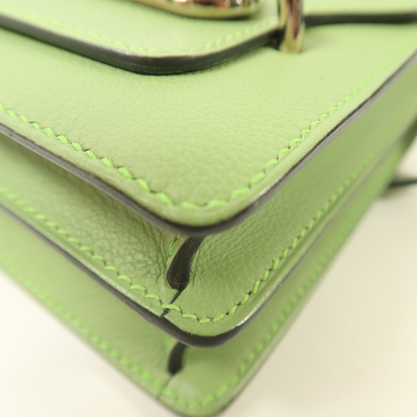 HERMES Evercolor皮革Mini Roulis肩背袋Vert Criguet