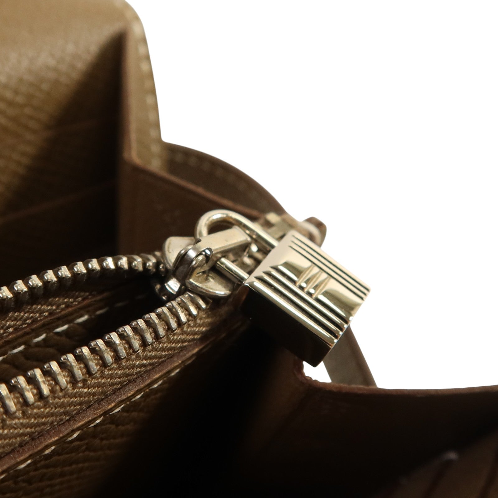 HERMES Epsom皮革Kelly Long Wallet銀扣長錢包Etoupe
