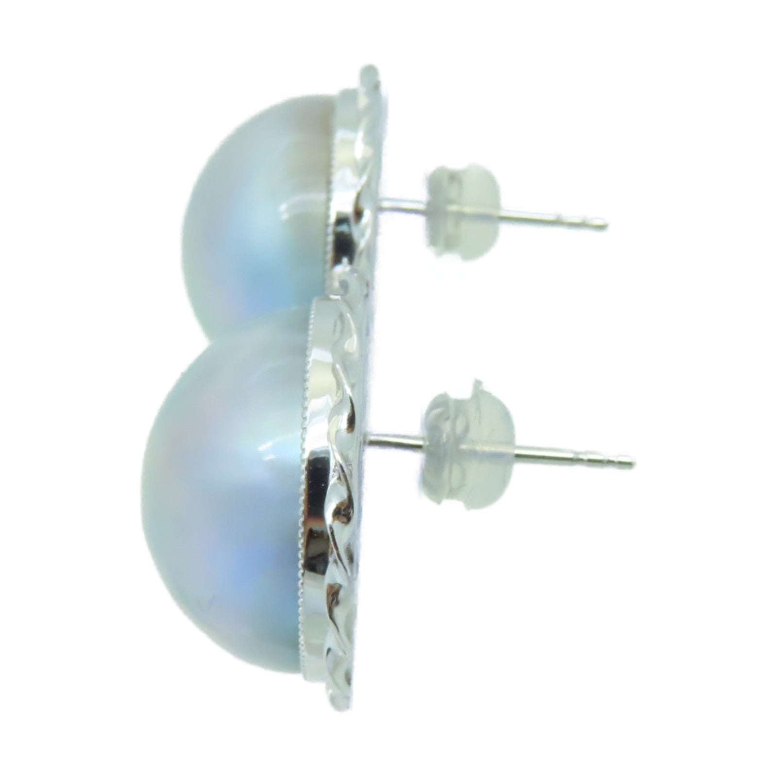 JEWELRY 【激減優惠】18K白金Pearl Earrings珍珠耳環淺藍色
