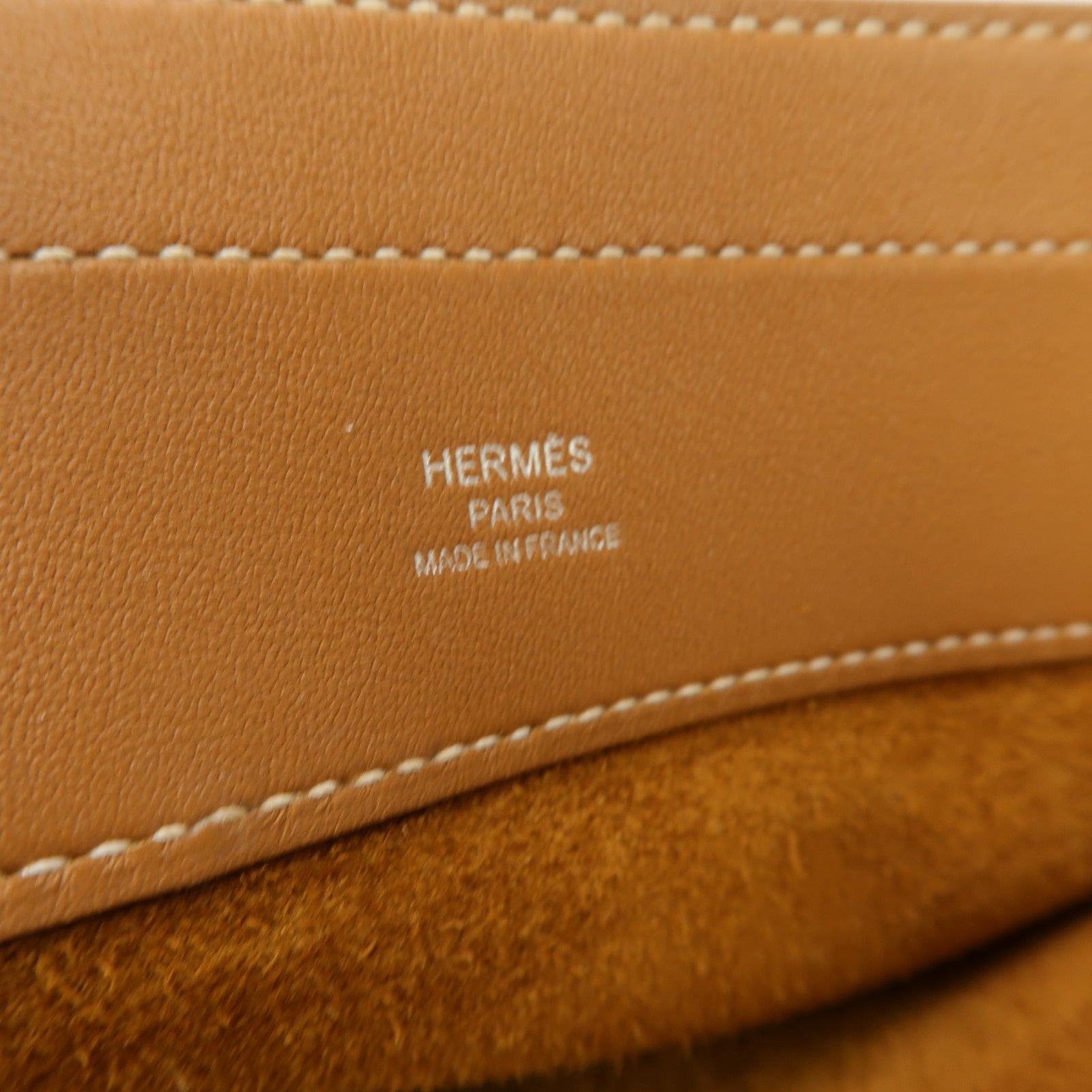 HERMES Swift皮革Aline銀扣肩背袋Gold棕色