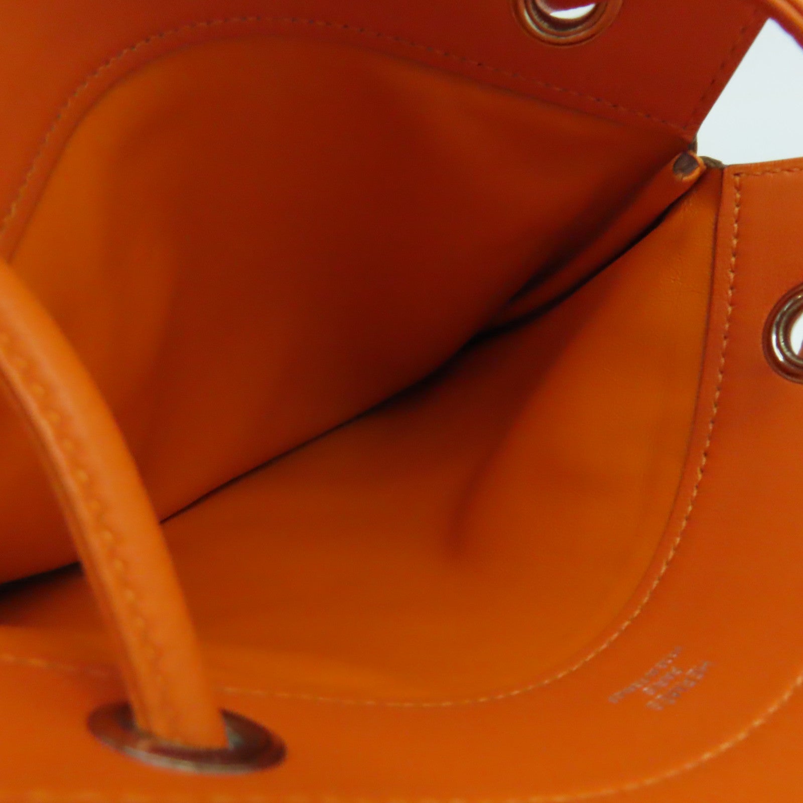 HERMES Veau Swift皮革Aline银扣肩背袋经典橘色