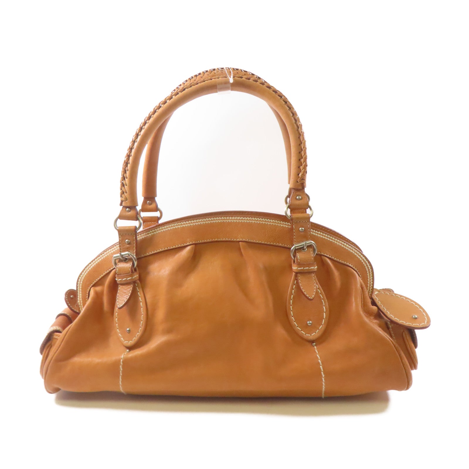 Dior 牛皮皮革Shoulder Bag銀扣肩背袋駱駝色