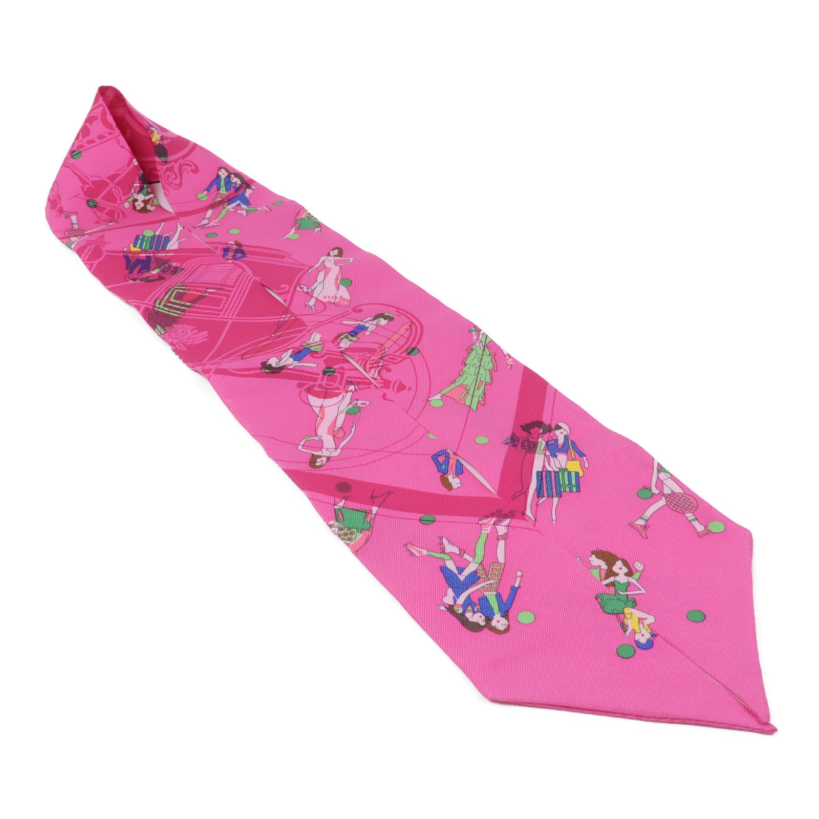 HERMES Twilly Scarf Scarves Silk Pink