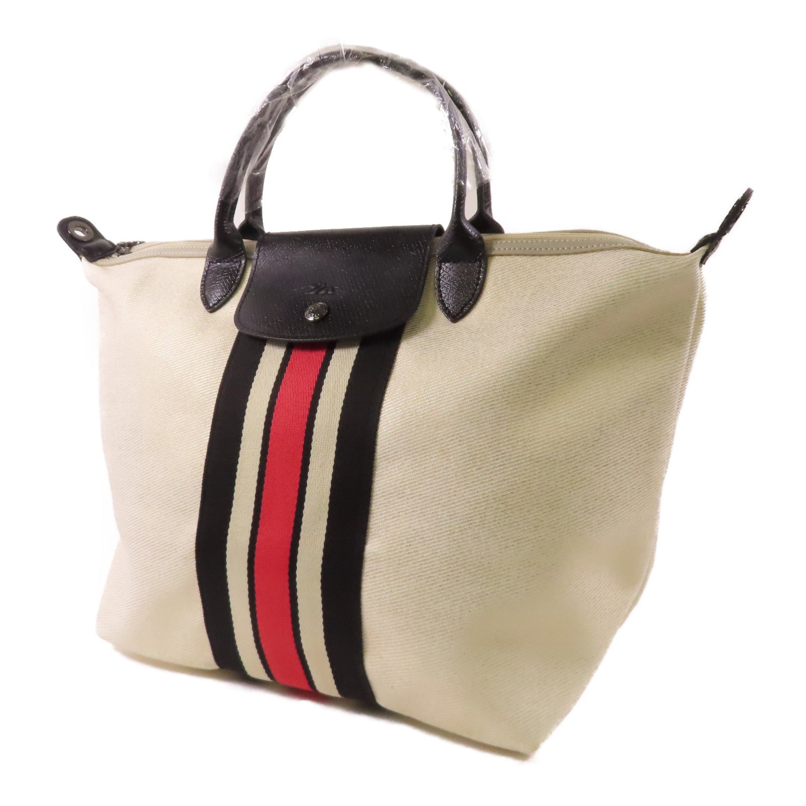 Longchamp 帆布/皮革Tote Bag手挽肩背兩用袋