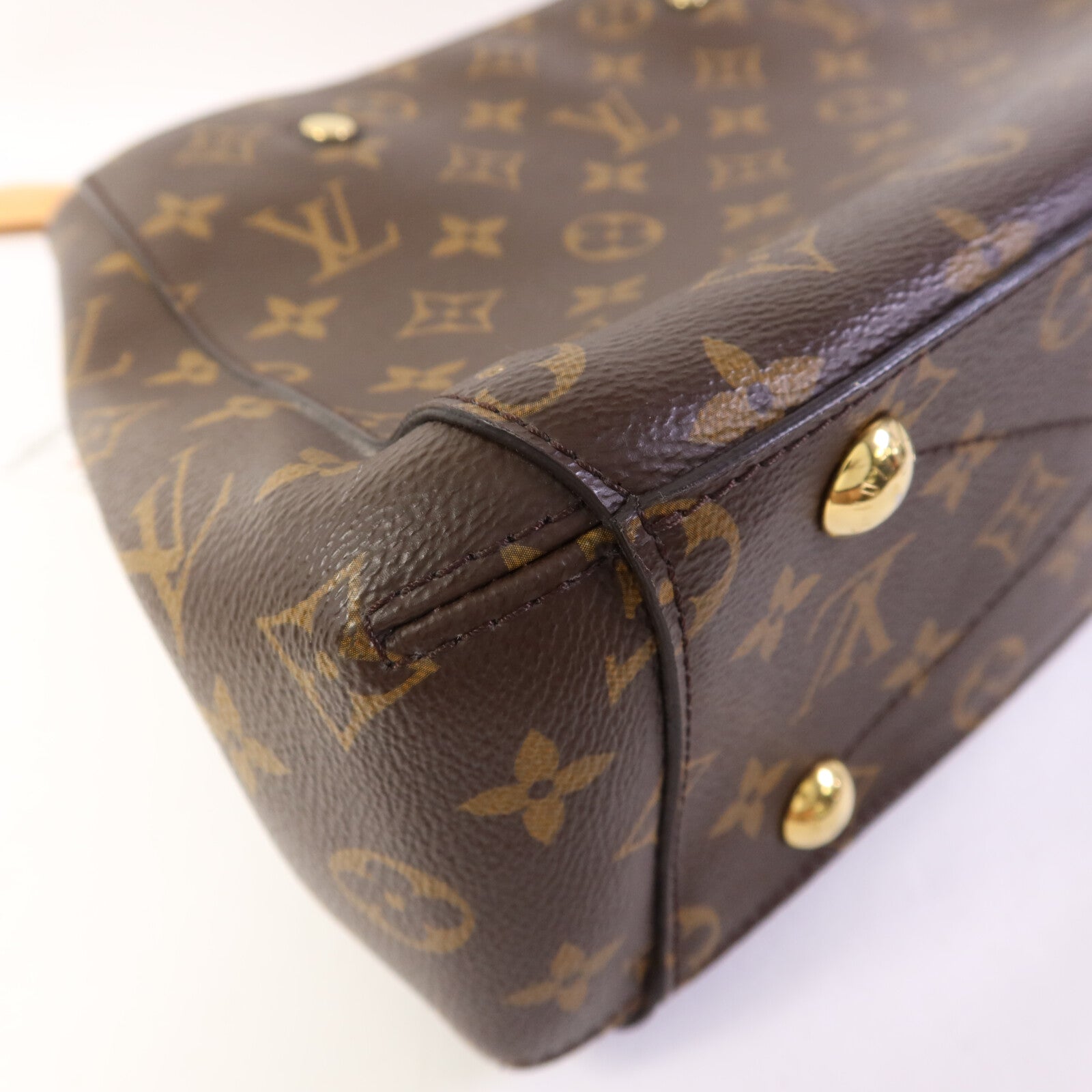 LOUIS VUITTON Monogram Montaigne BB金扣手挽肩背兩用袋棕色