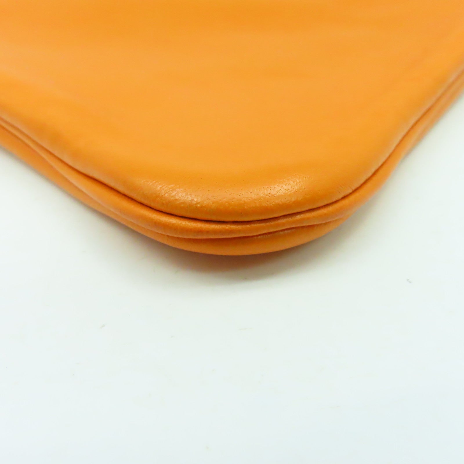 HERMES Veau Swift皮革Aline银扣肩背袋经典橘色