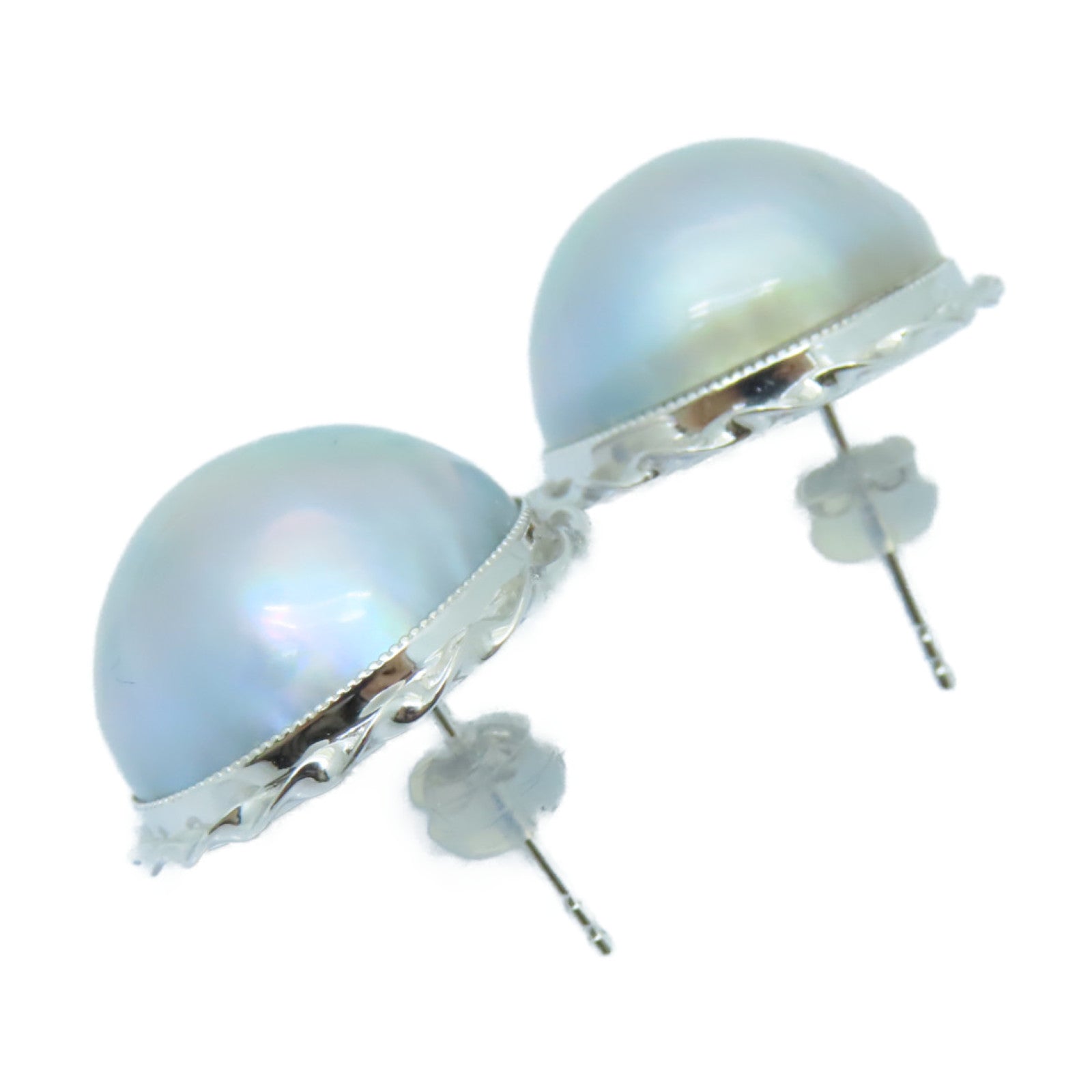 JEWELRY 【激減優惠】18K白金Pearl Earrings珍珠耳環淺藍色