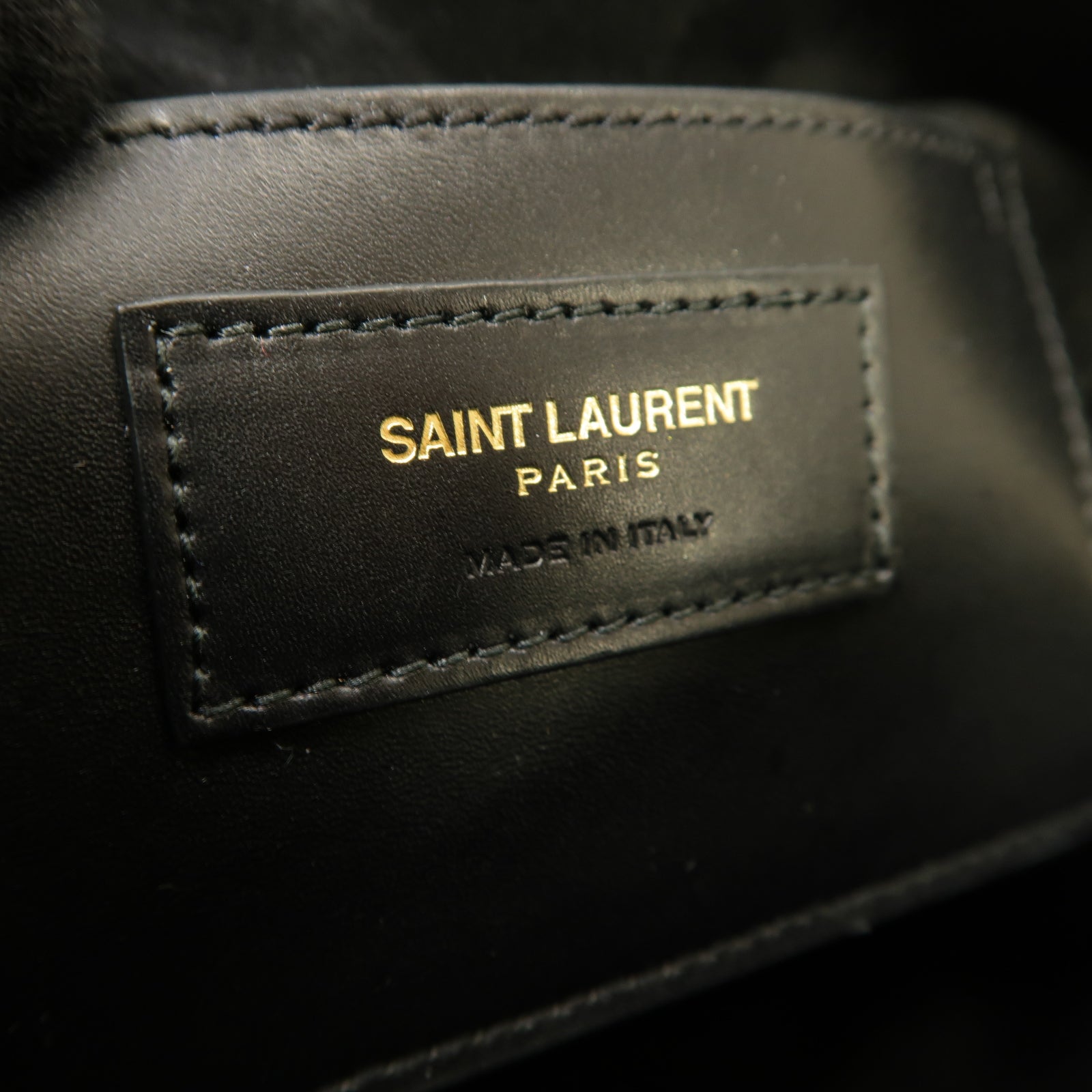 YVES SAINT LAURENT 牛皮皮革 2 Way Bag 金扣手挽肩背兩用袋黑色