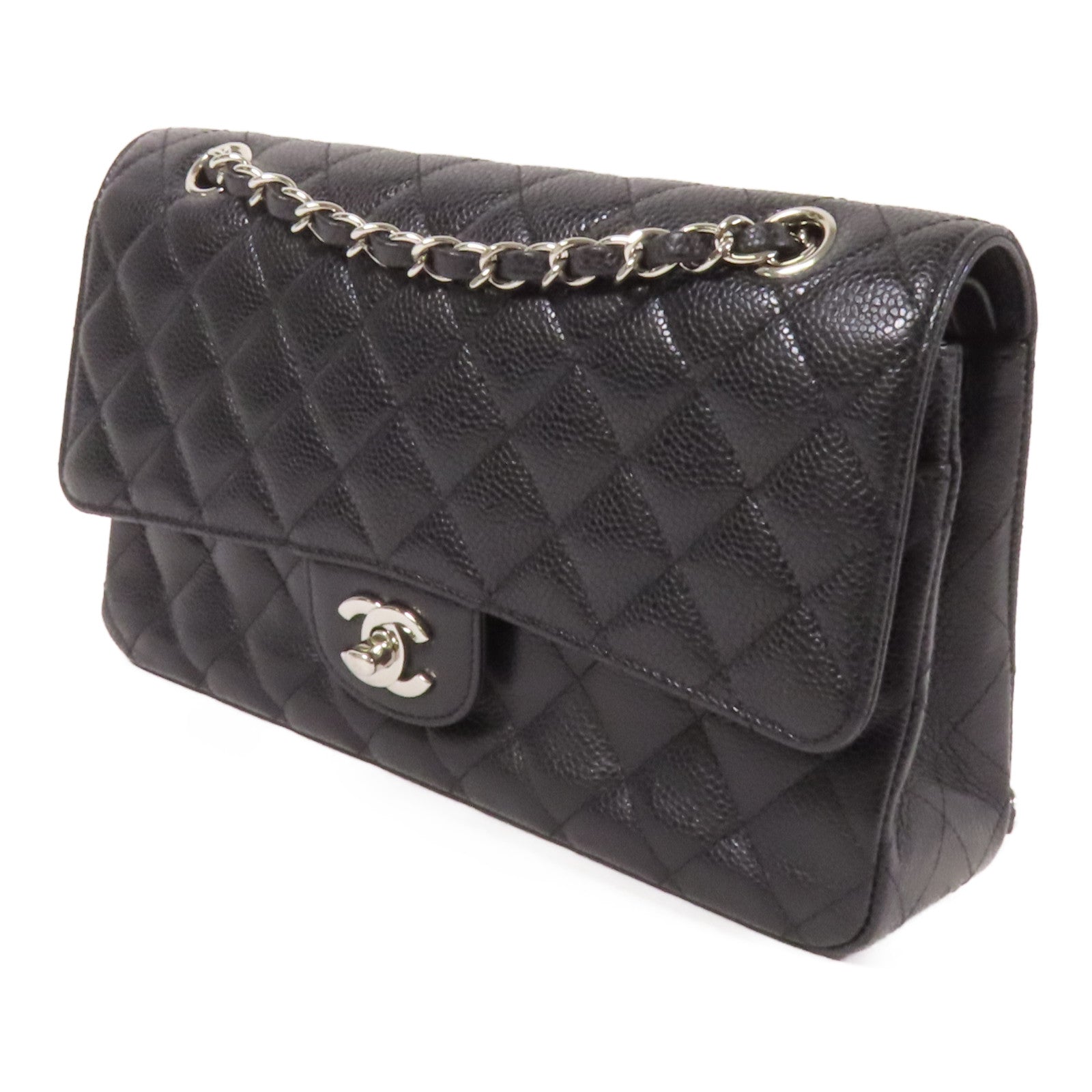 CHANEL 牛皮皮革Classic 25銀扣鏈帶肩背袋