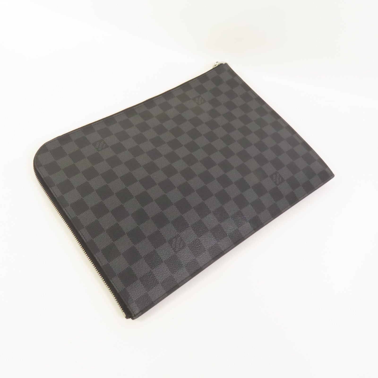 LOUIS VUITTON Damier Graphite Pochette Jour GM銀扣手提包
