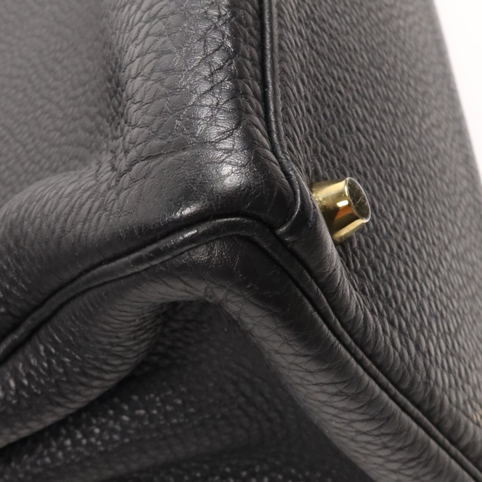 HERMES Togo皮革Kelly40金扣手挽肩背兩用袋Noir