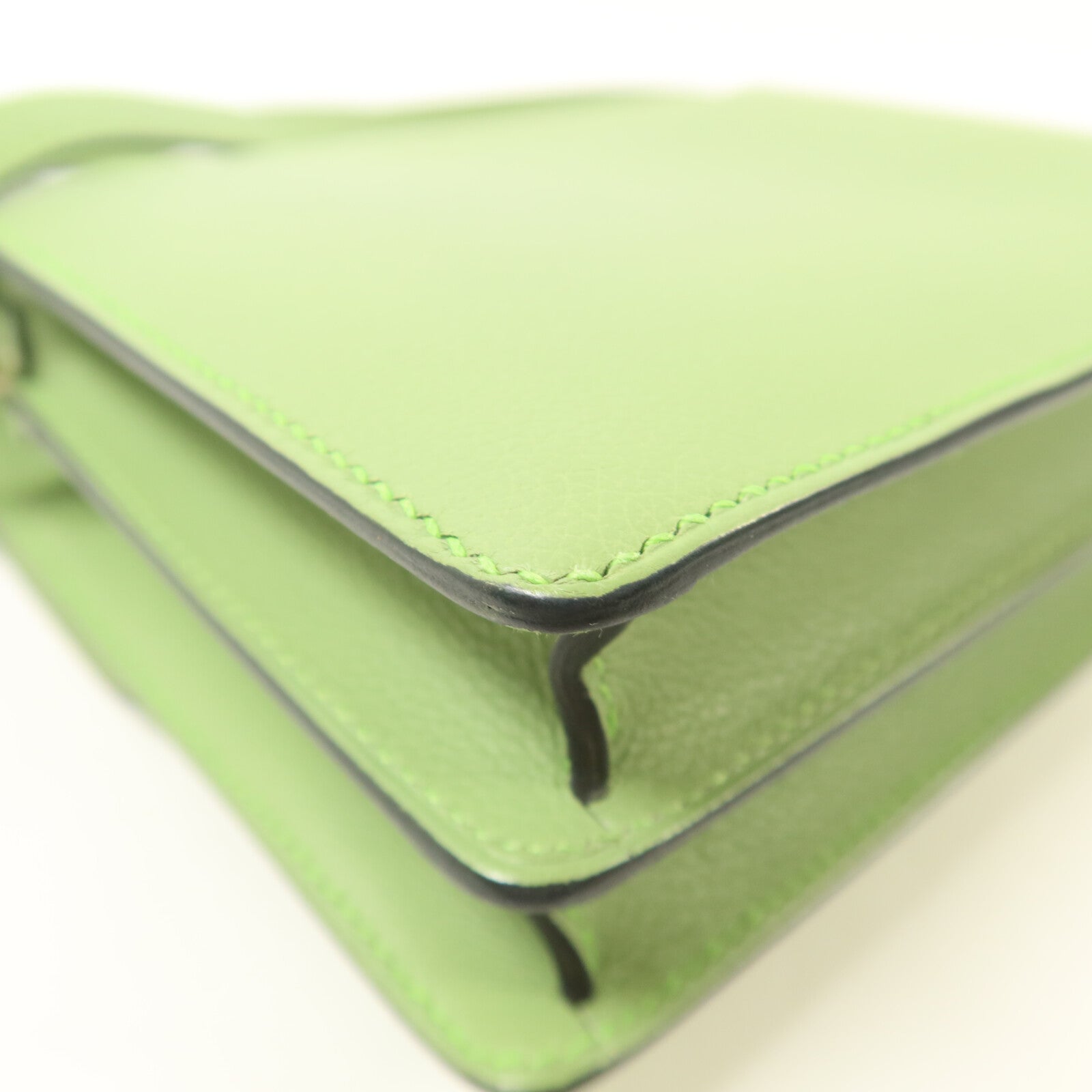HERMES Evercolor皮革Mini Roulis肩背袋Vert Criguet