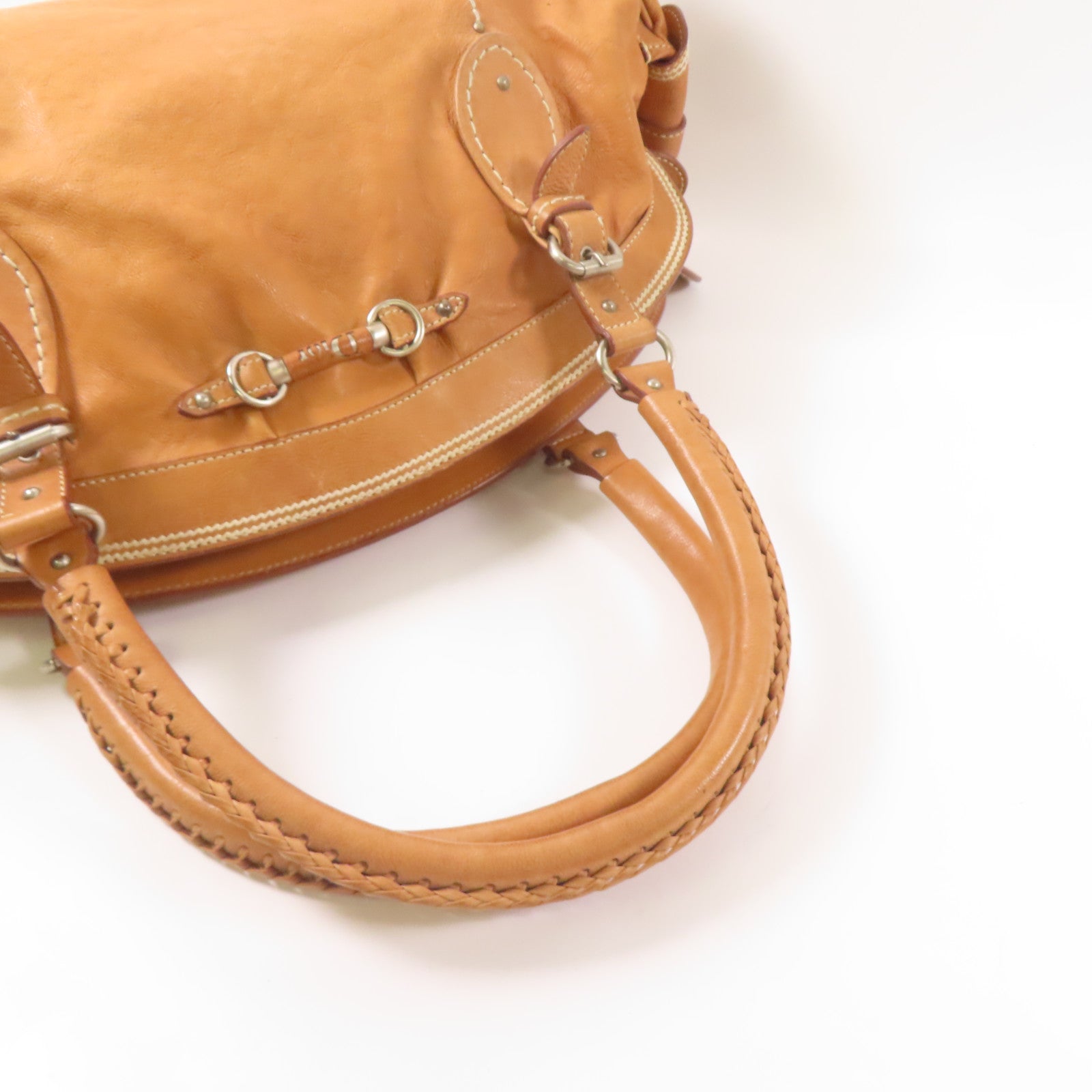 Dior 牛皮皮革Shoulder Bag銀扣肩背袋駱駝色