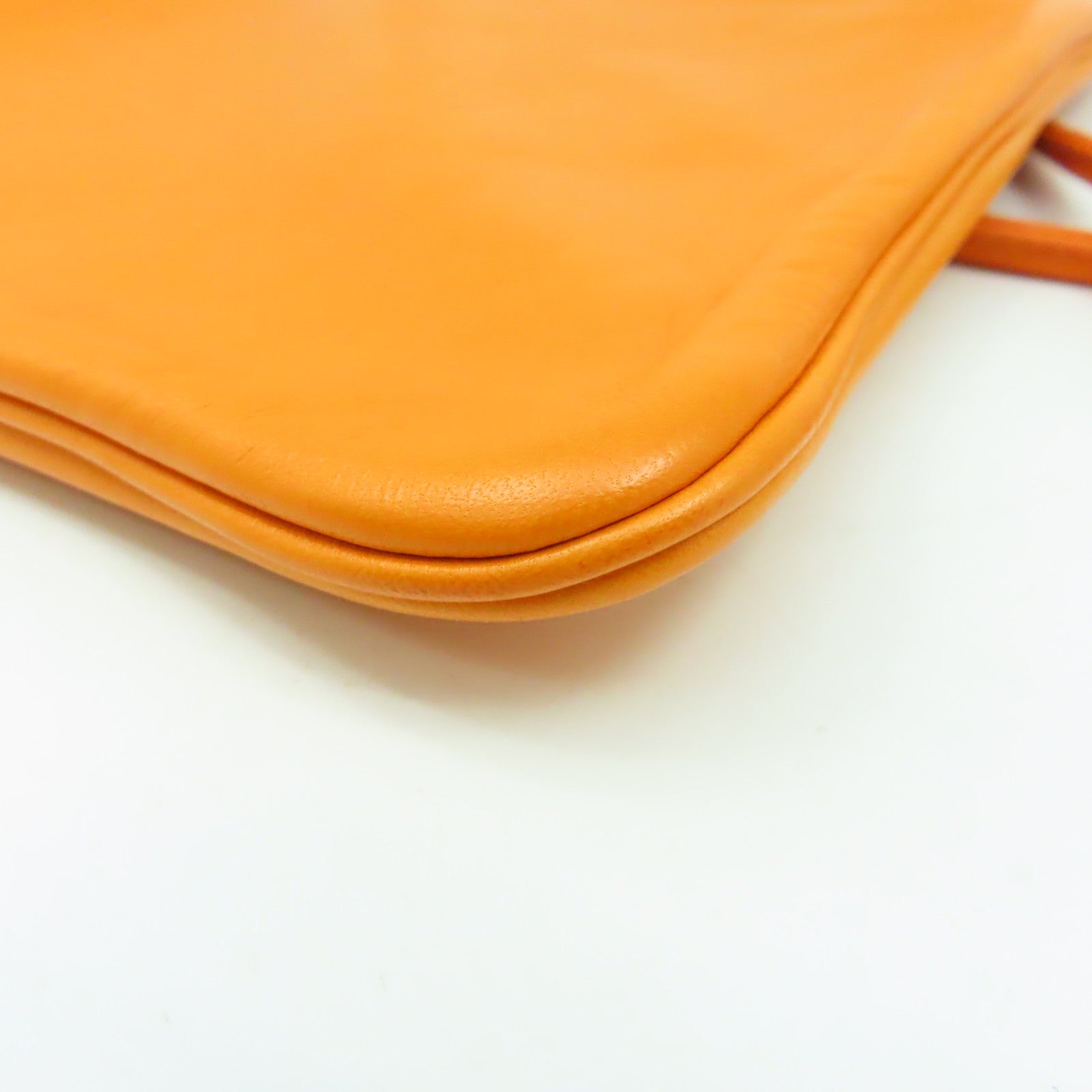 HERMES Veau Swift皮革Aline银扣肩背袋经典橘色