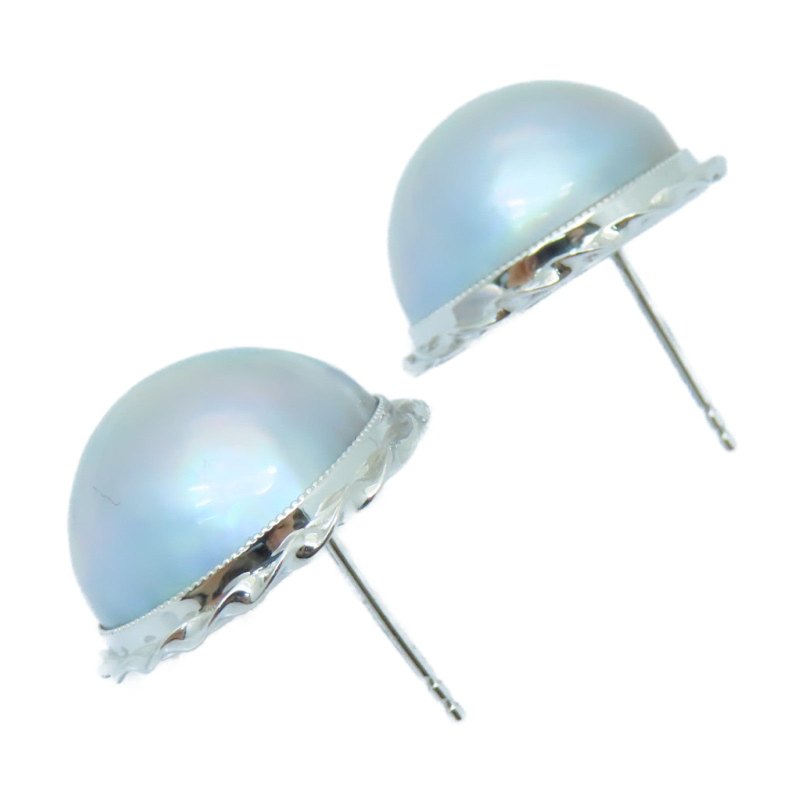 JEWELRY 【激減優惠】18K白金Pearl Earrings珍珠耳環淺藍色