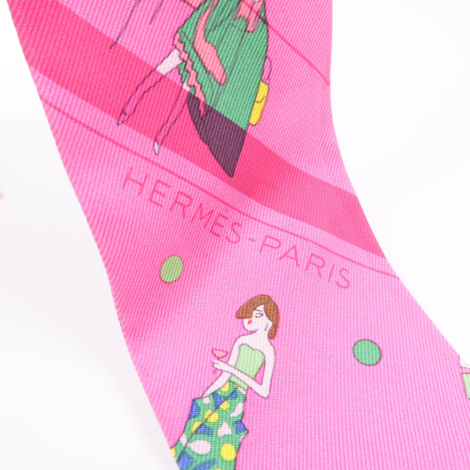 HERMES Twilly Scarf Scarves Silk Pink